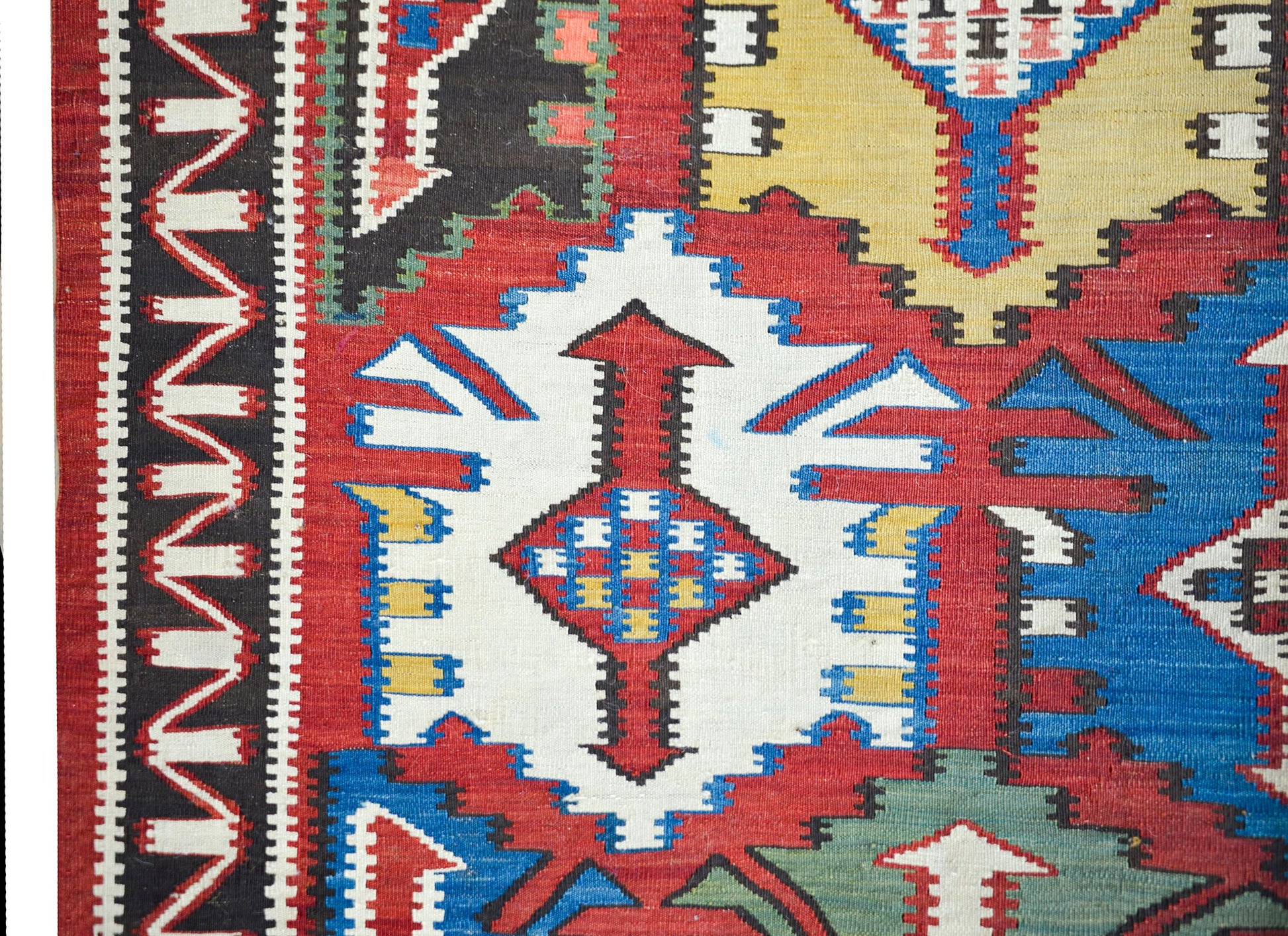Early 20th Century Kuba Kilim Rug For Sale