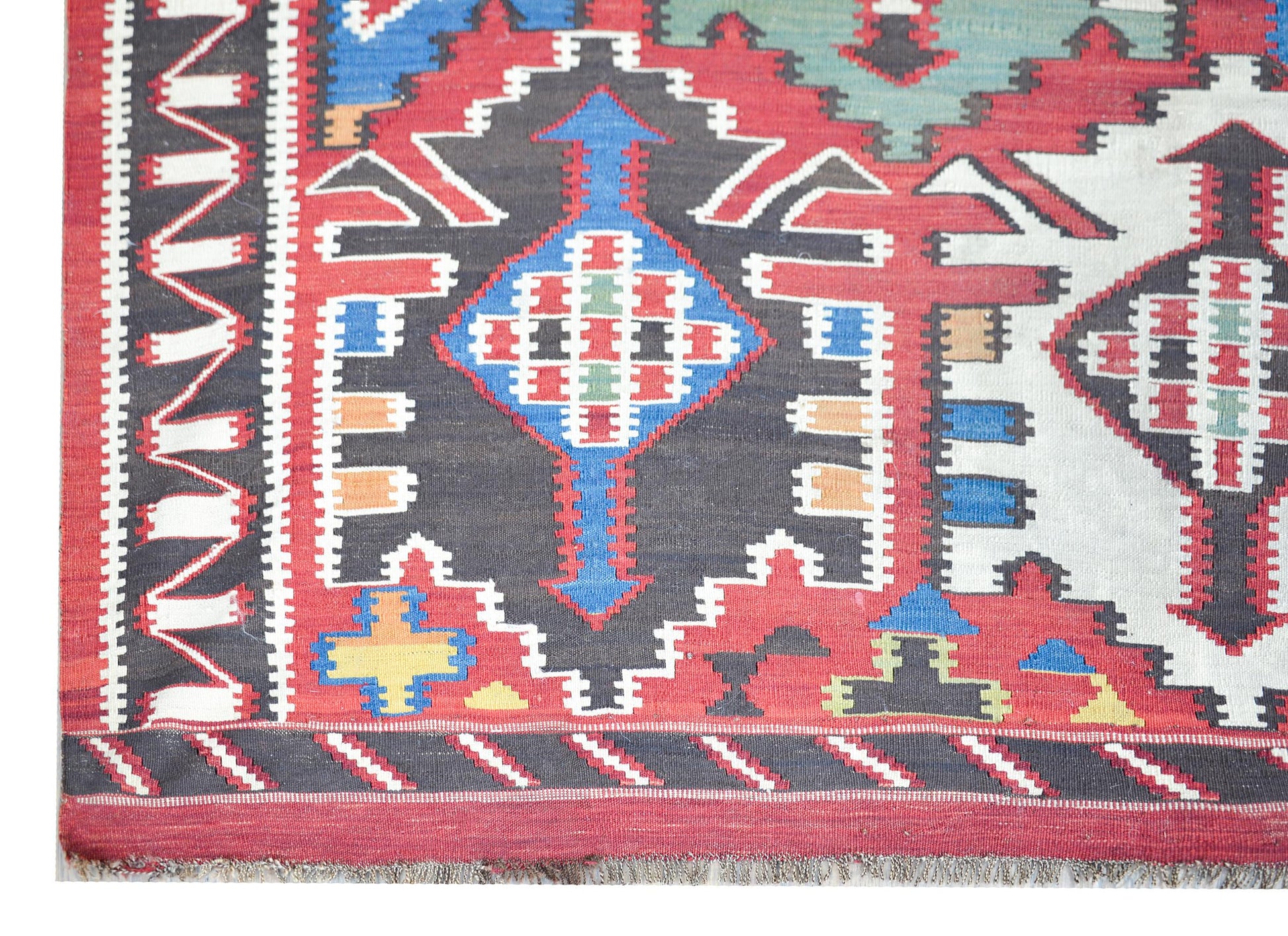 Early 20th Century Kuba Kilim Rug For Sale