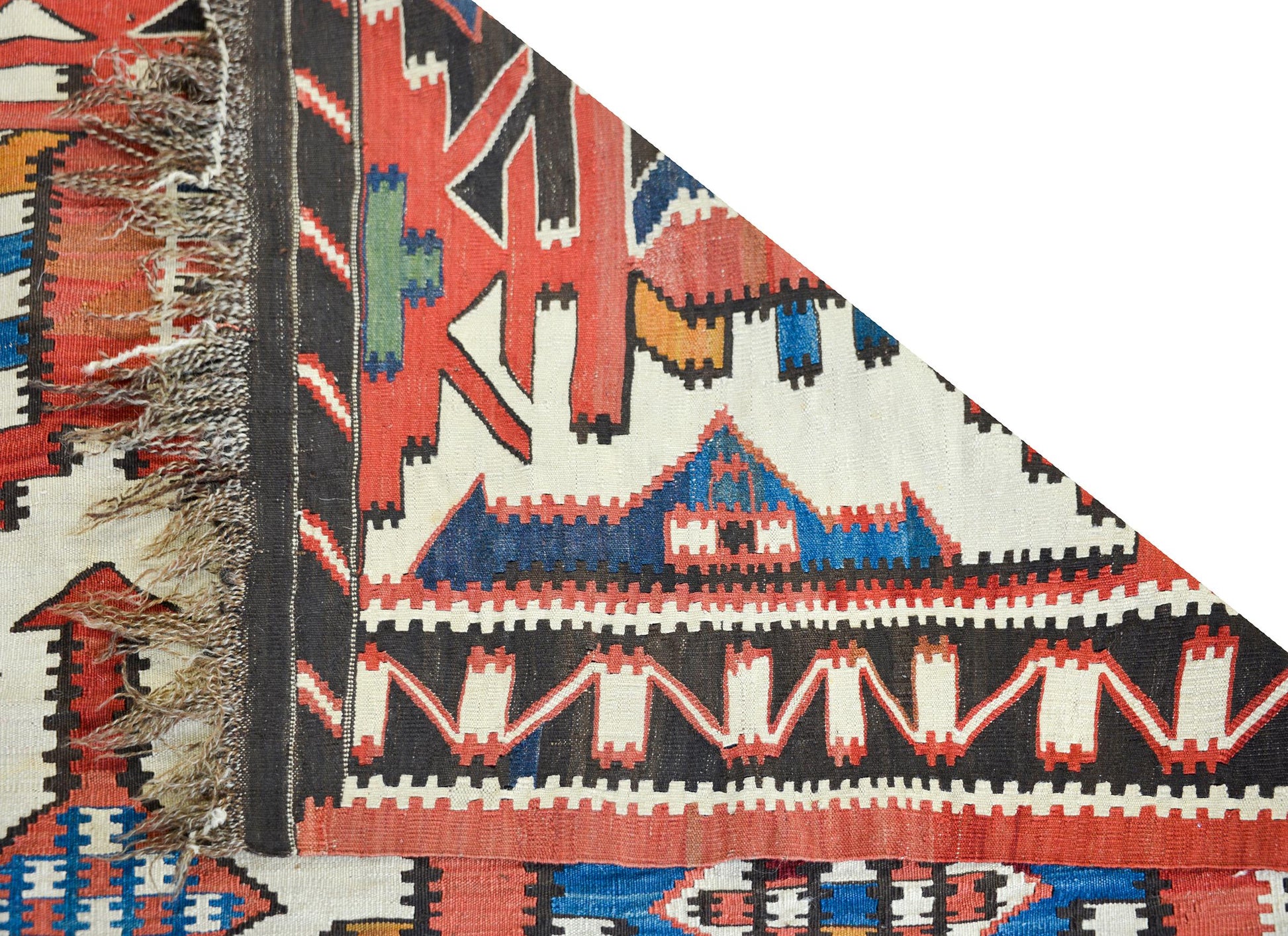 Early 20th Century Kuba Kilim Rug For Sale