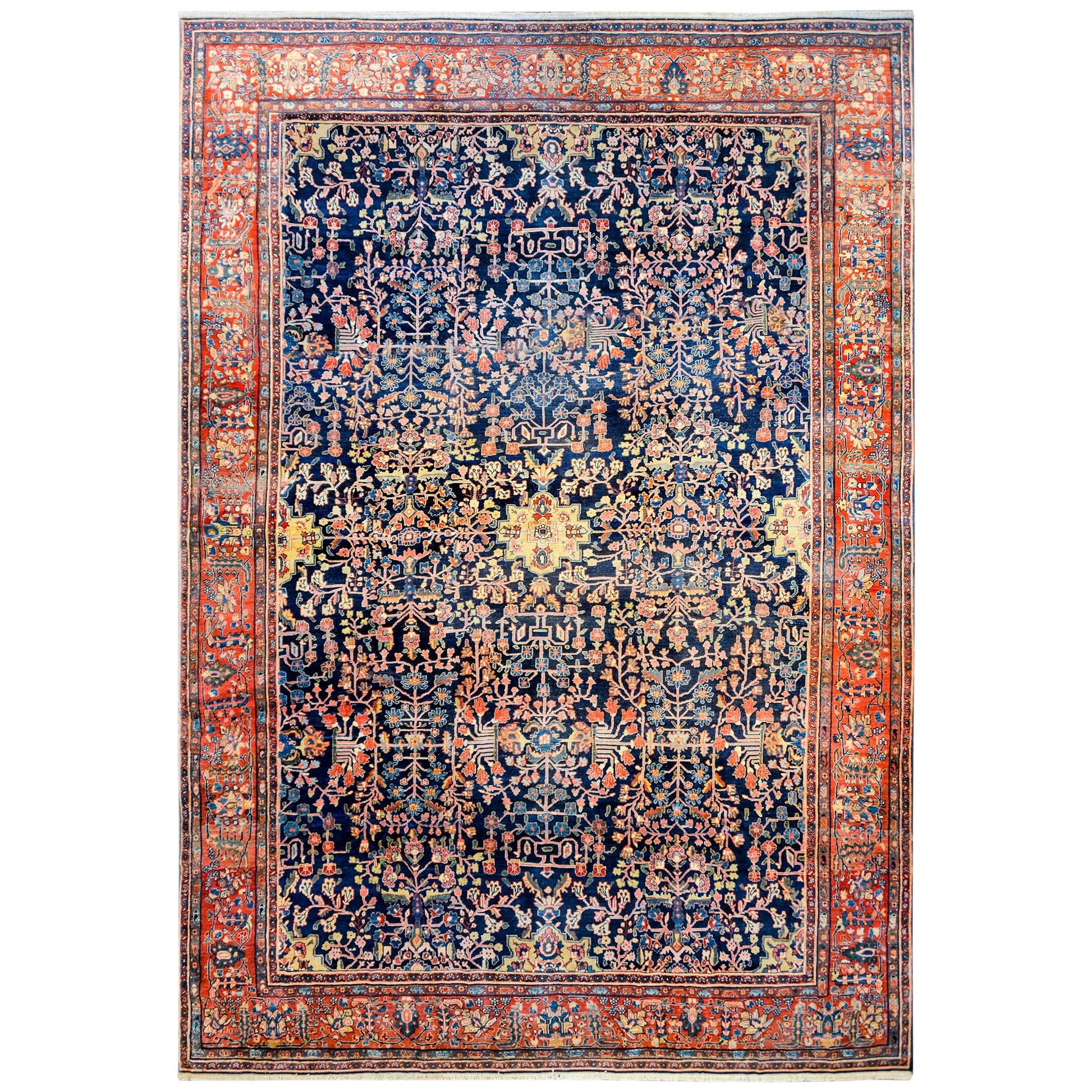Unbelievable Late 19th Century Sarouk Farahan Rug For Sale
