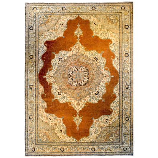 Incredible Late 19th Century Tabriz Haji Jalili Rug For Sale