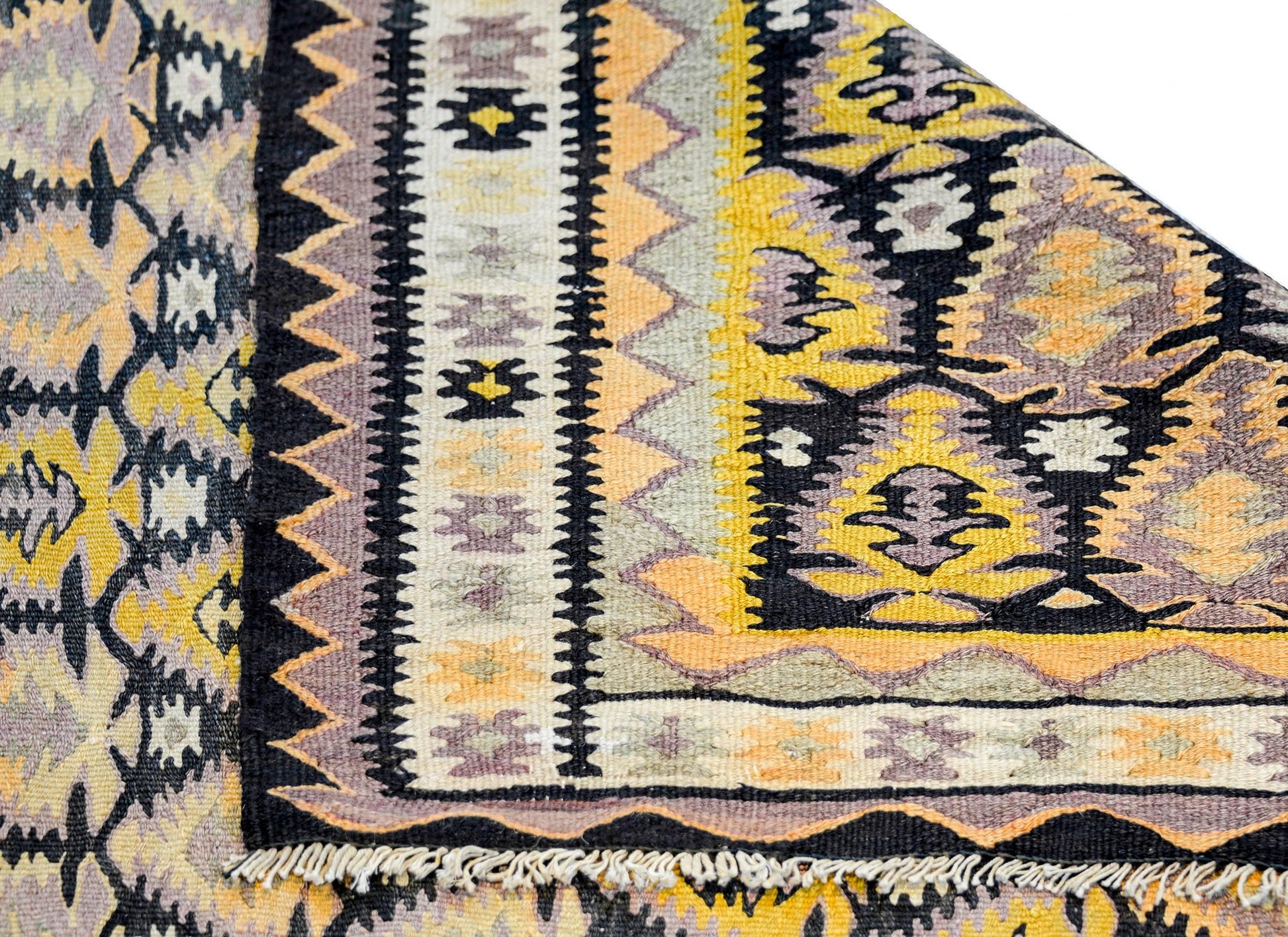Amazing Mid-20th Century Persian Qazvin Kilim Runner For Sale