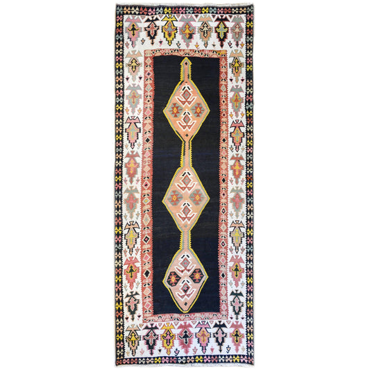 Bold Late 20th Century Zanjan Kilim Rug For Sale