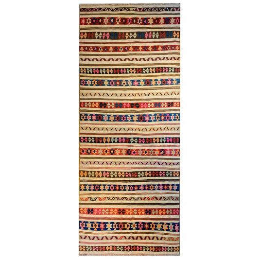 Bold Mid-20th Century Zarand Kilim Runner For Sale