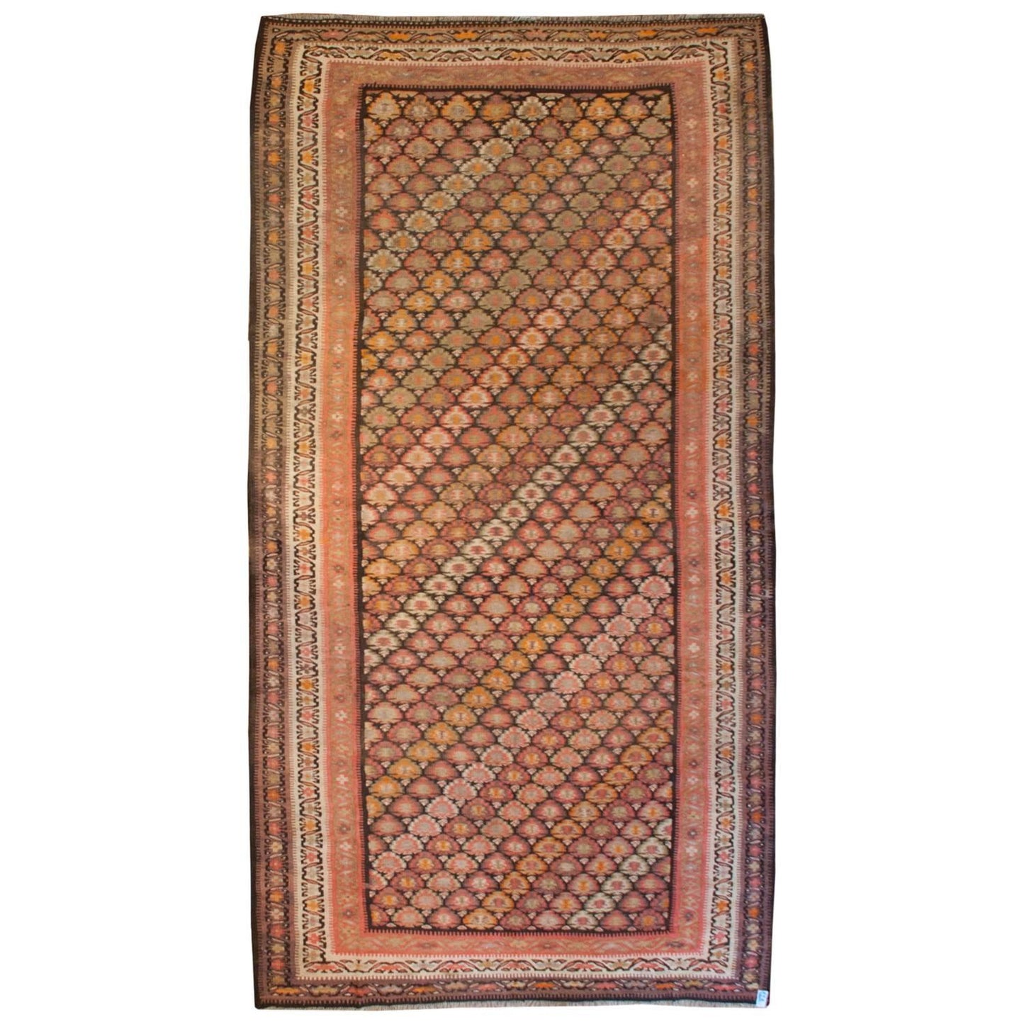 Outstanding Early 20th Century Qazvin Kilim Runner For Sale