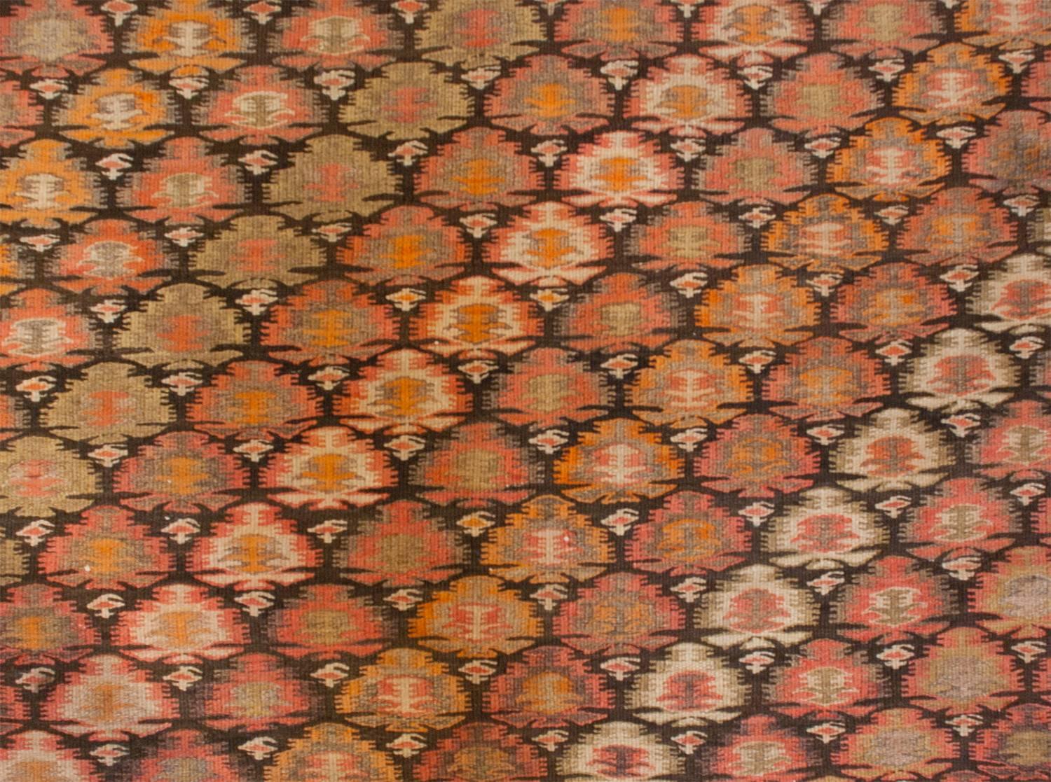 Outstanding Early 20th Century Qazvin Kilim Runner For Sale