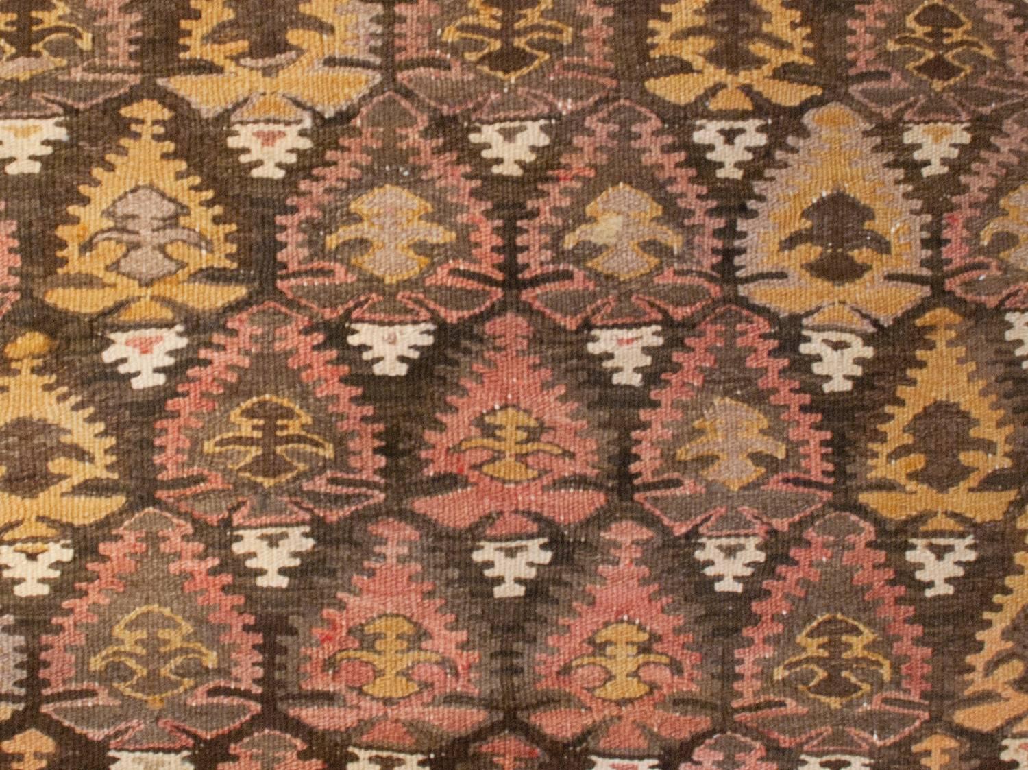 Wonderful Early 20th Century Qazvin Kilim Runner For Sale