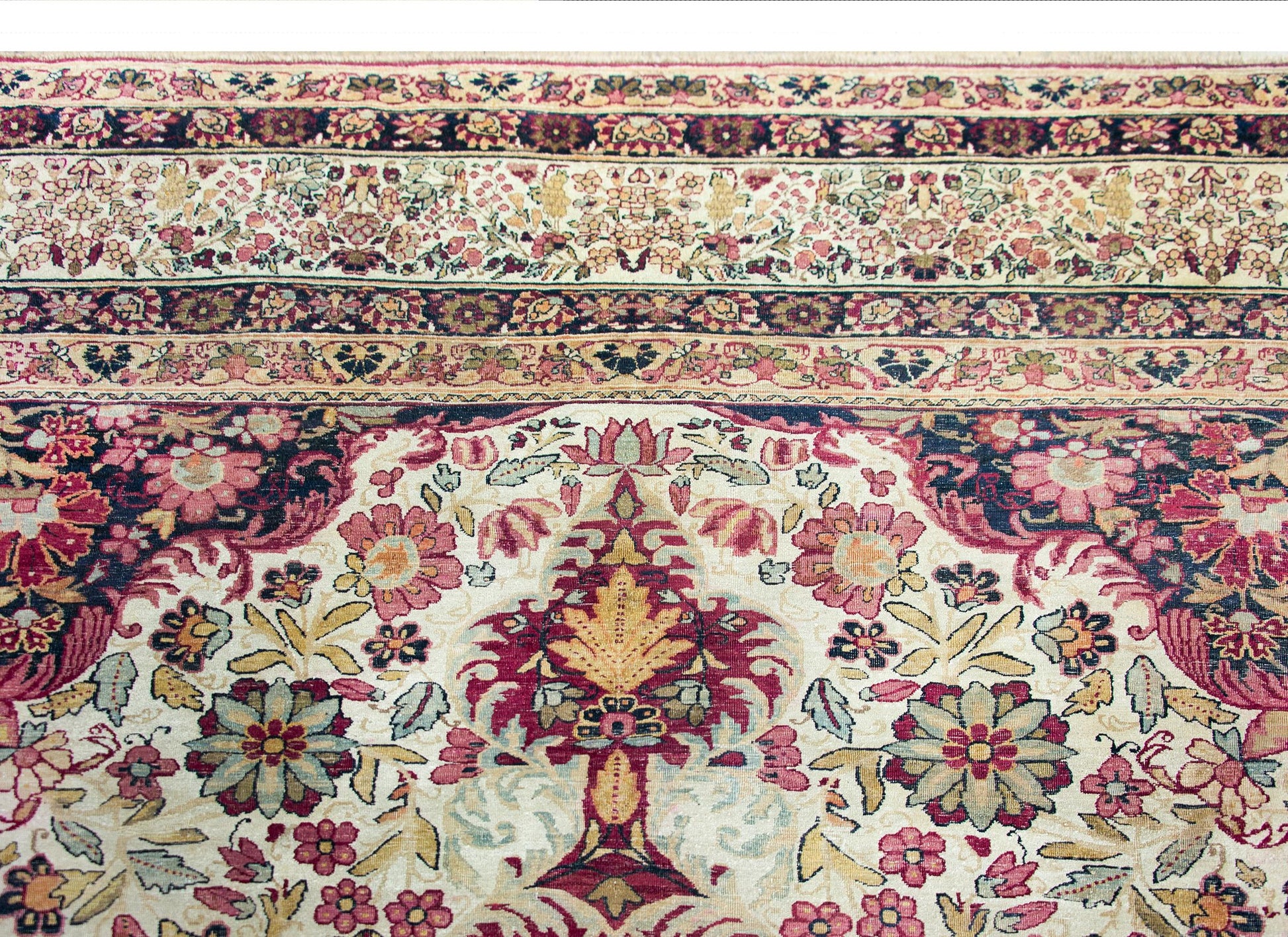 Early 20th Century Persian Lavar Kirman Rug For Sale