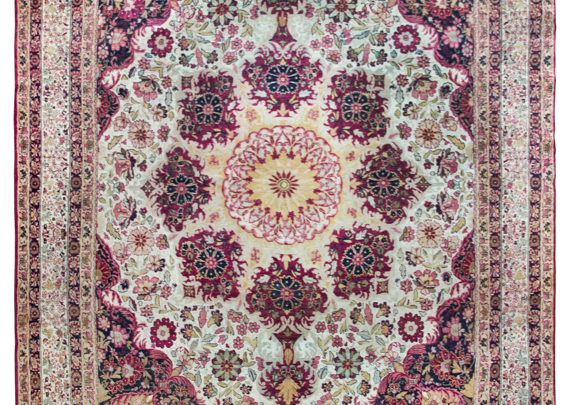 Early 20th Century Persian Lavar Kirman Rug For Sale