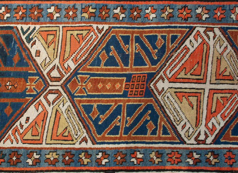 19th Century Kazak Runner For Sale