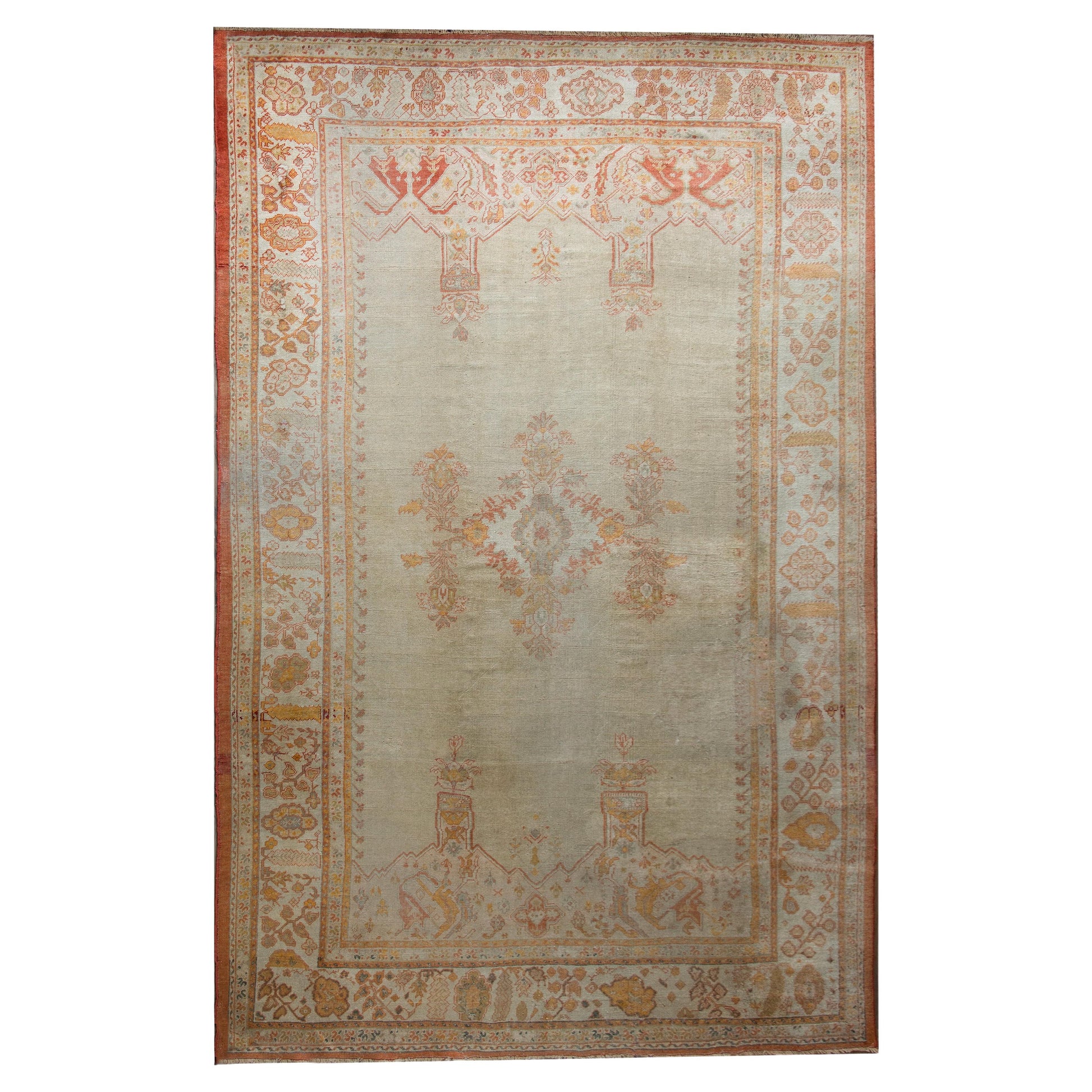 Late 19th Century Turkish Oushak Rug For Sale
