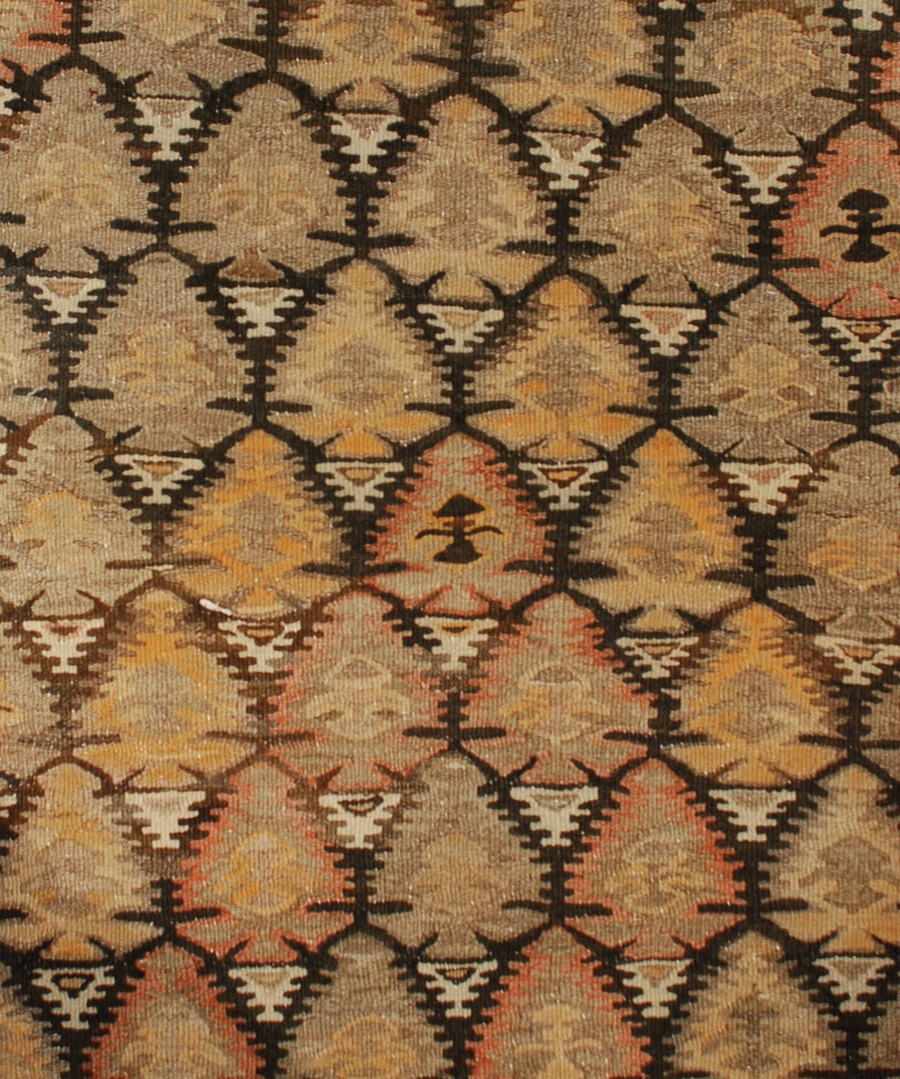 Early 20th Century Qazvin Kilim Runner For Sale