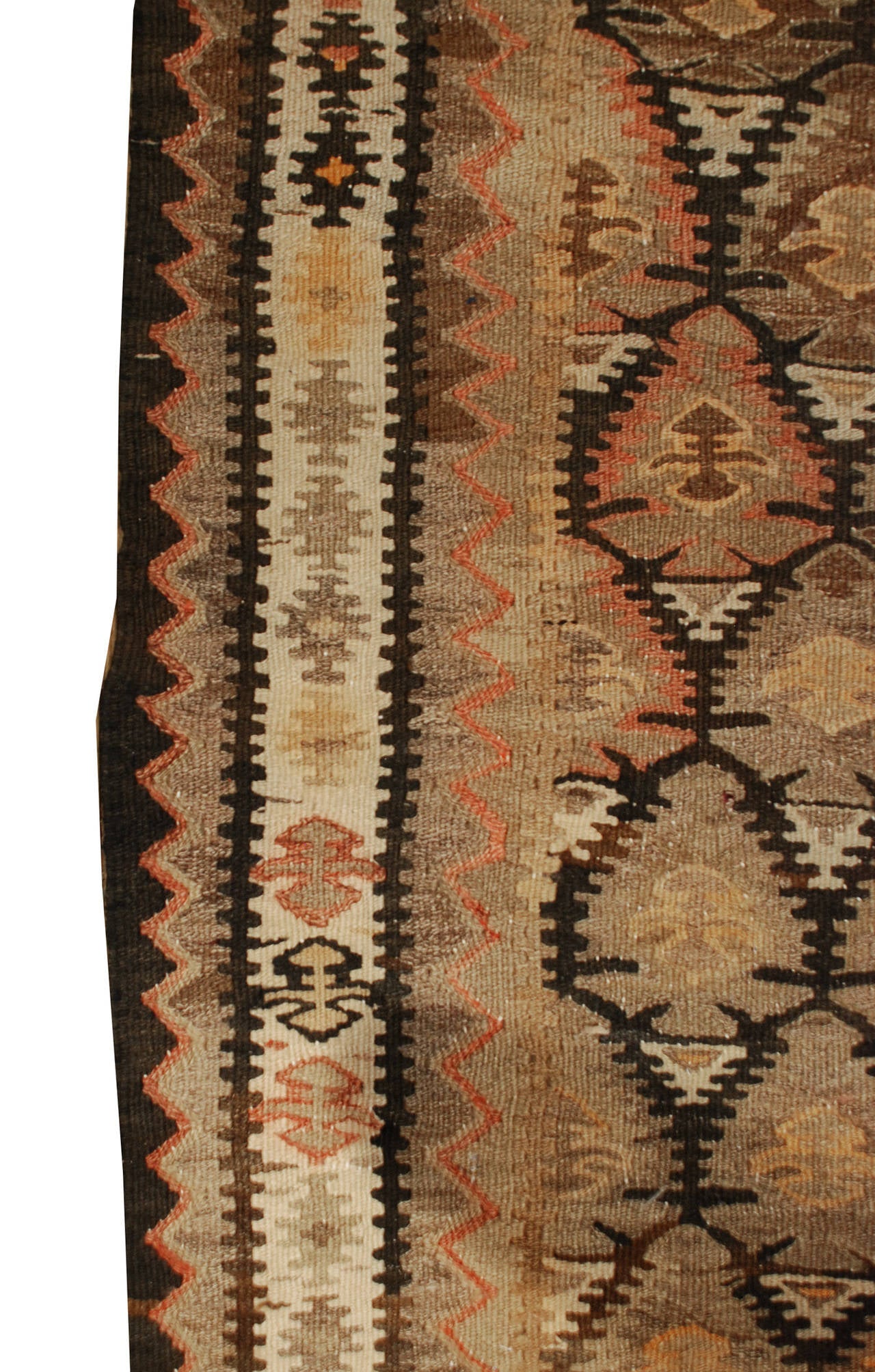 Early 20th Century Qazvin Kilim Runner For Sale