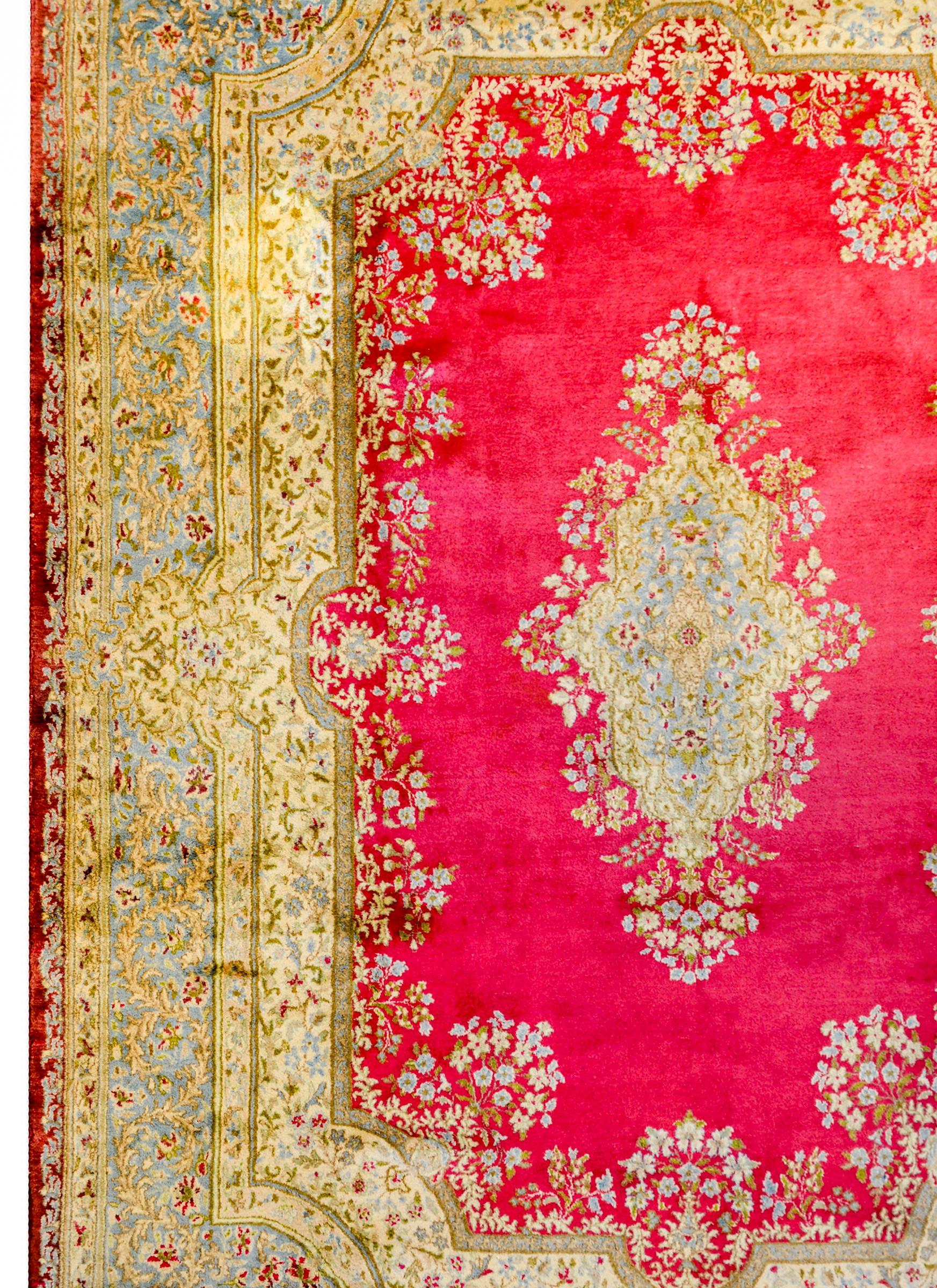 Circa 1950 Kirman Rug For Sale
