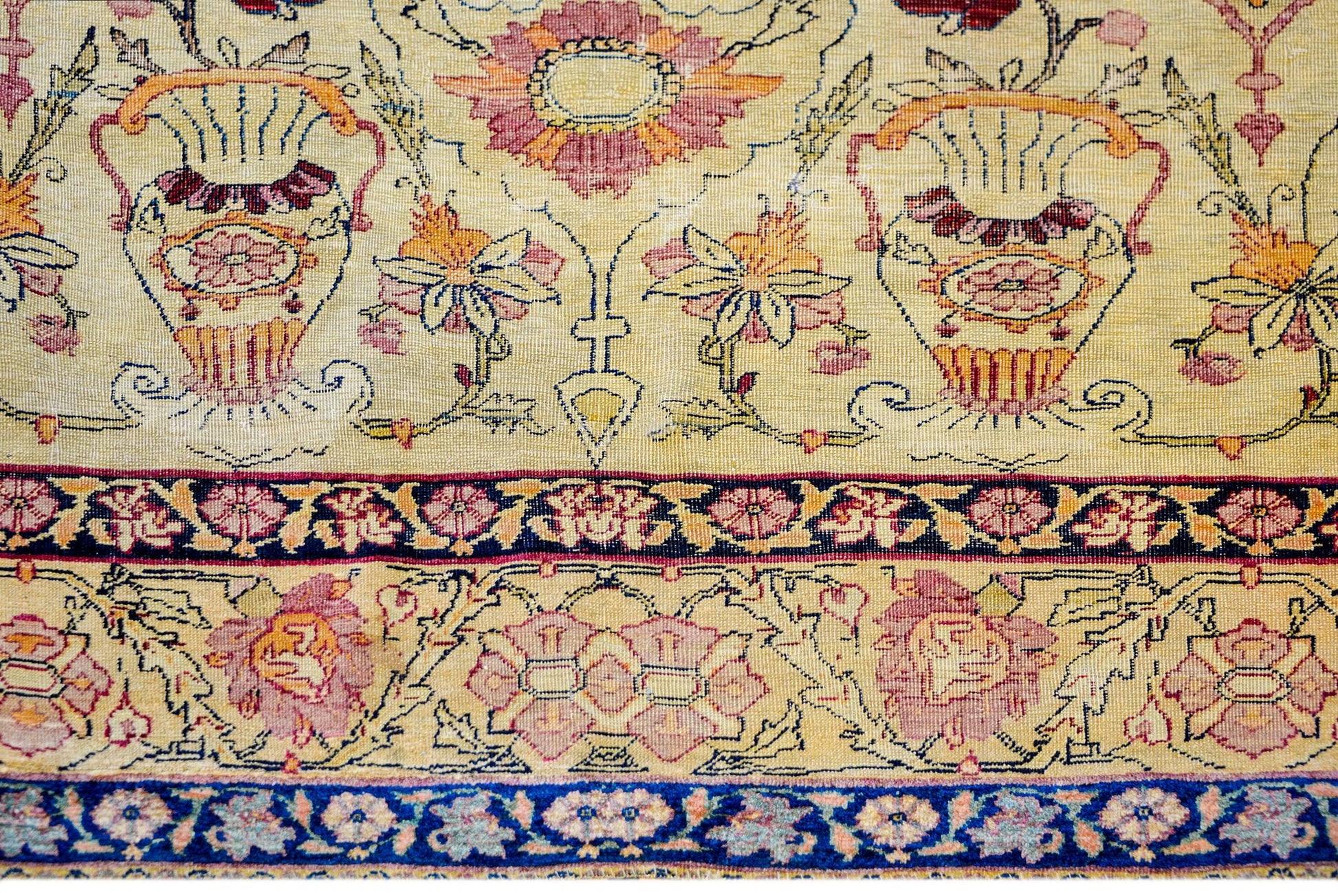 Exceptional Late 19th Century Lavar Kirman Rug For Sale