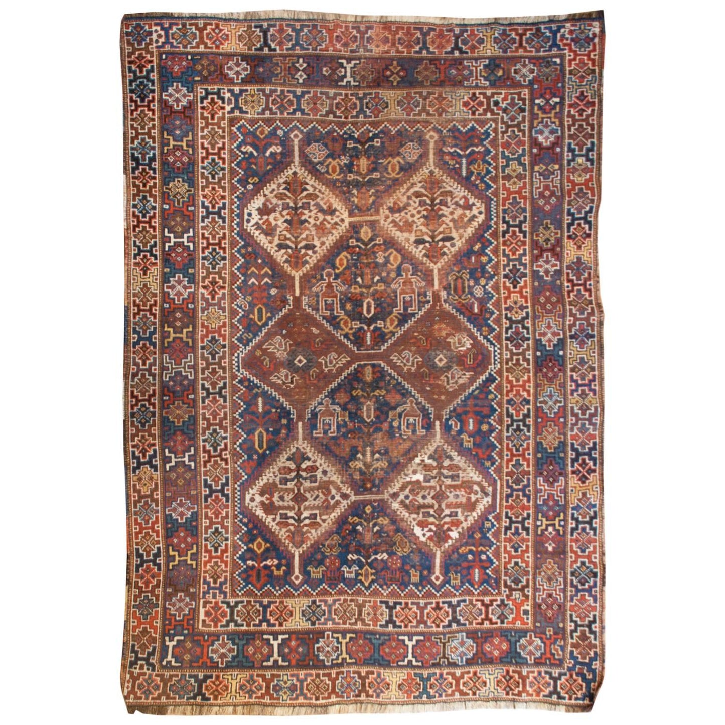 Exceptional 19th Century Ghashgaei Rug For Sale