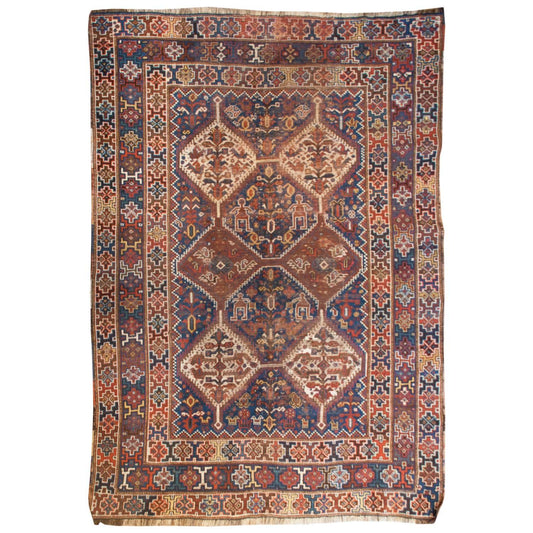 Exceptional 19th Century Ghashgaei Rug For Sale
