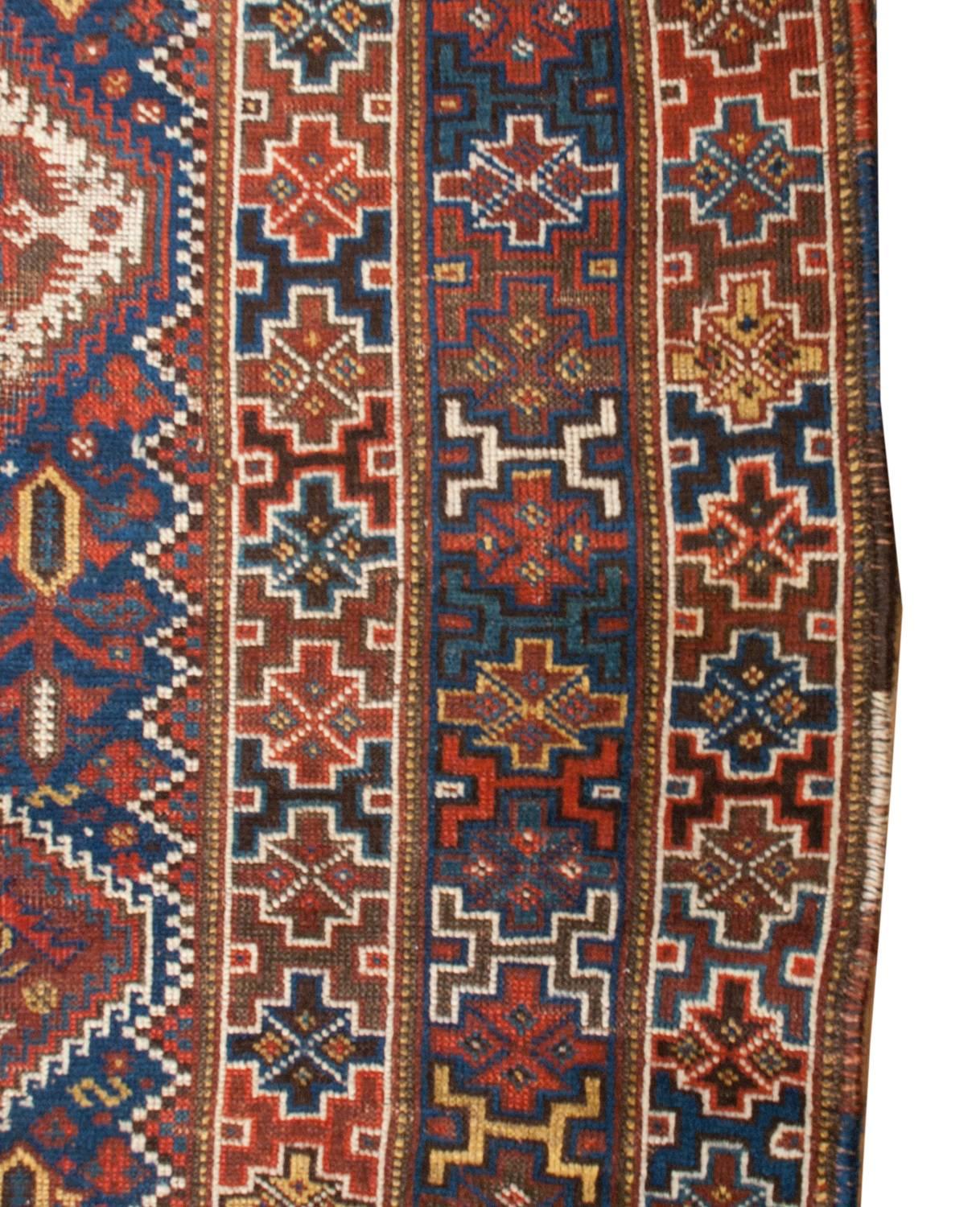 Exceptional 19th Century Ghashgaei Rug For Sale