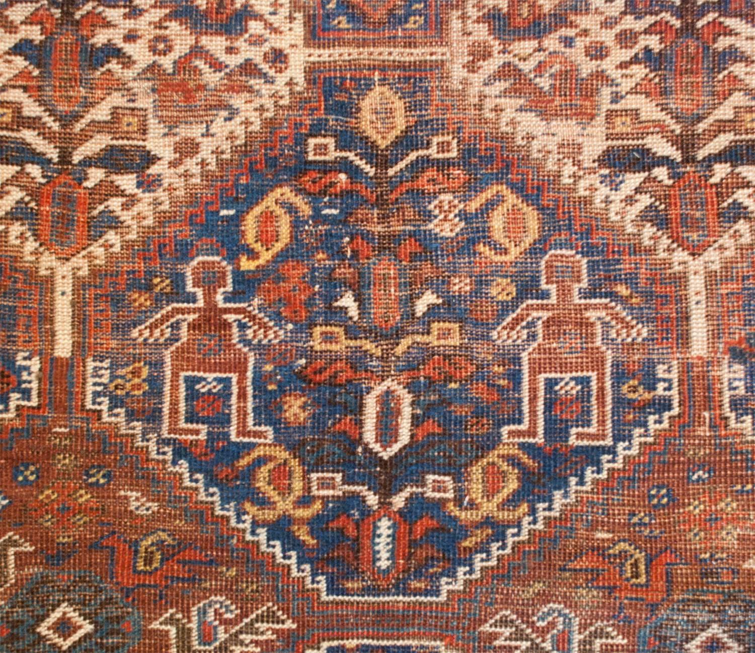 Exceptional 19th Century Ghashgaei Rug For Sale