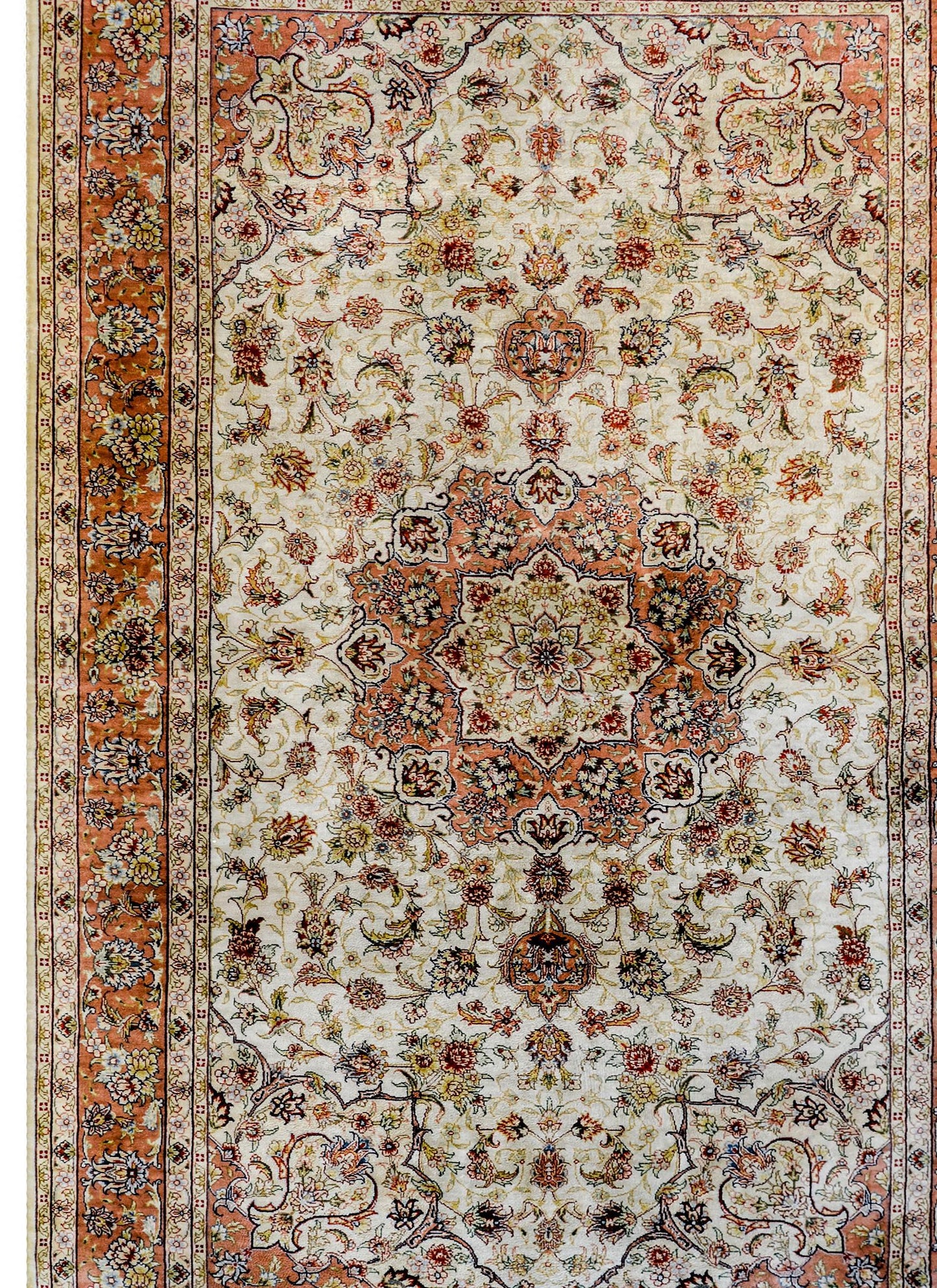 Incredible Vintage Egyptian Silk Tabriz-Style Rug For Sale