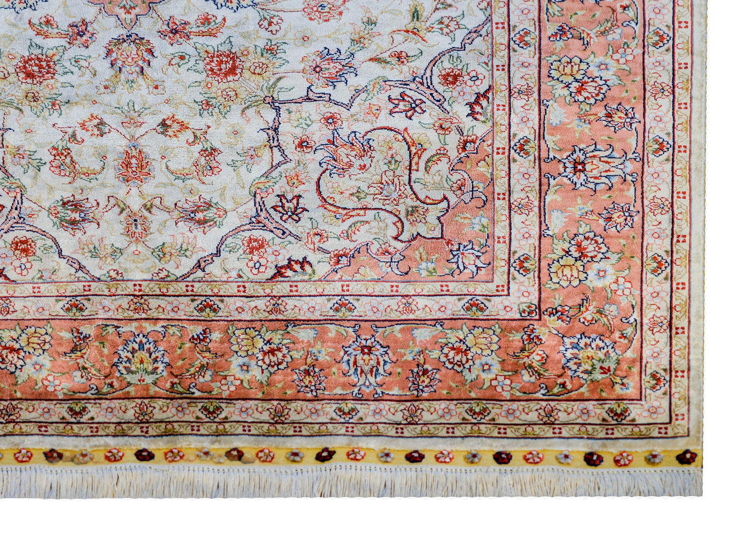 Incredible Vintage Egyptian Silk Tabriz-Style Rug For Sale