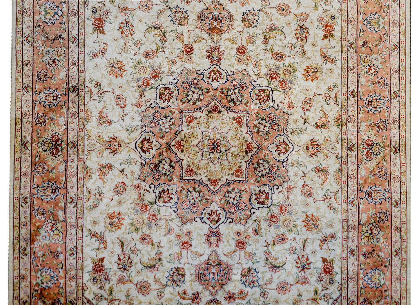 Incredible Vintage Egyptian Silk Tabriz-Style Rug For Sale