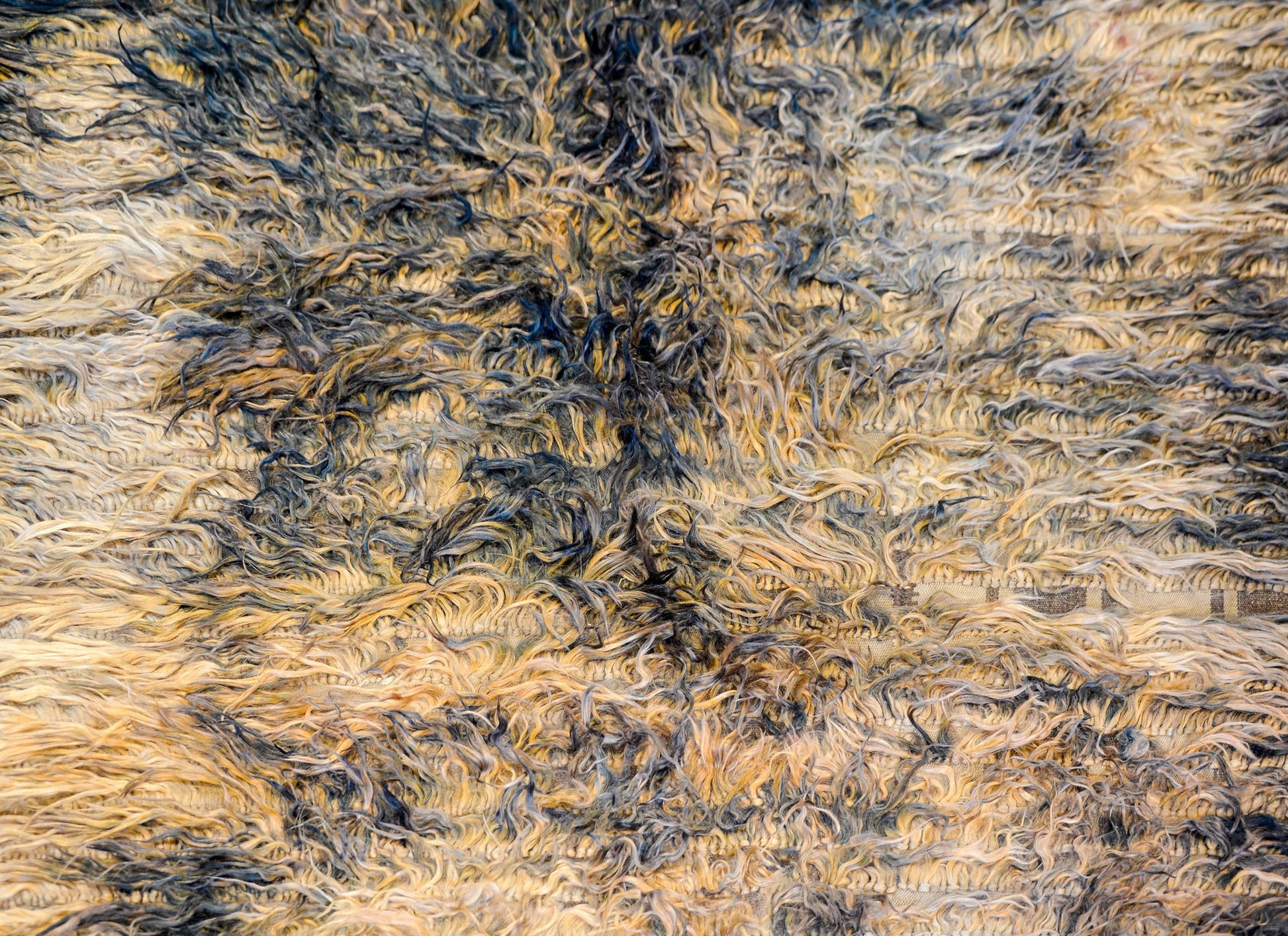 Shaggy Vintage Turkish Tulu Rug For Sale