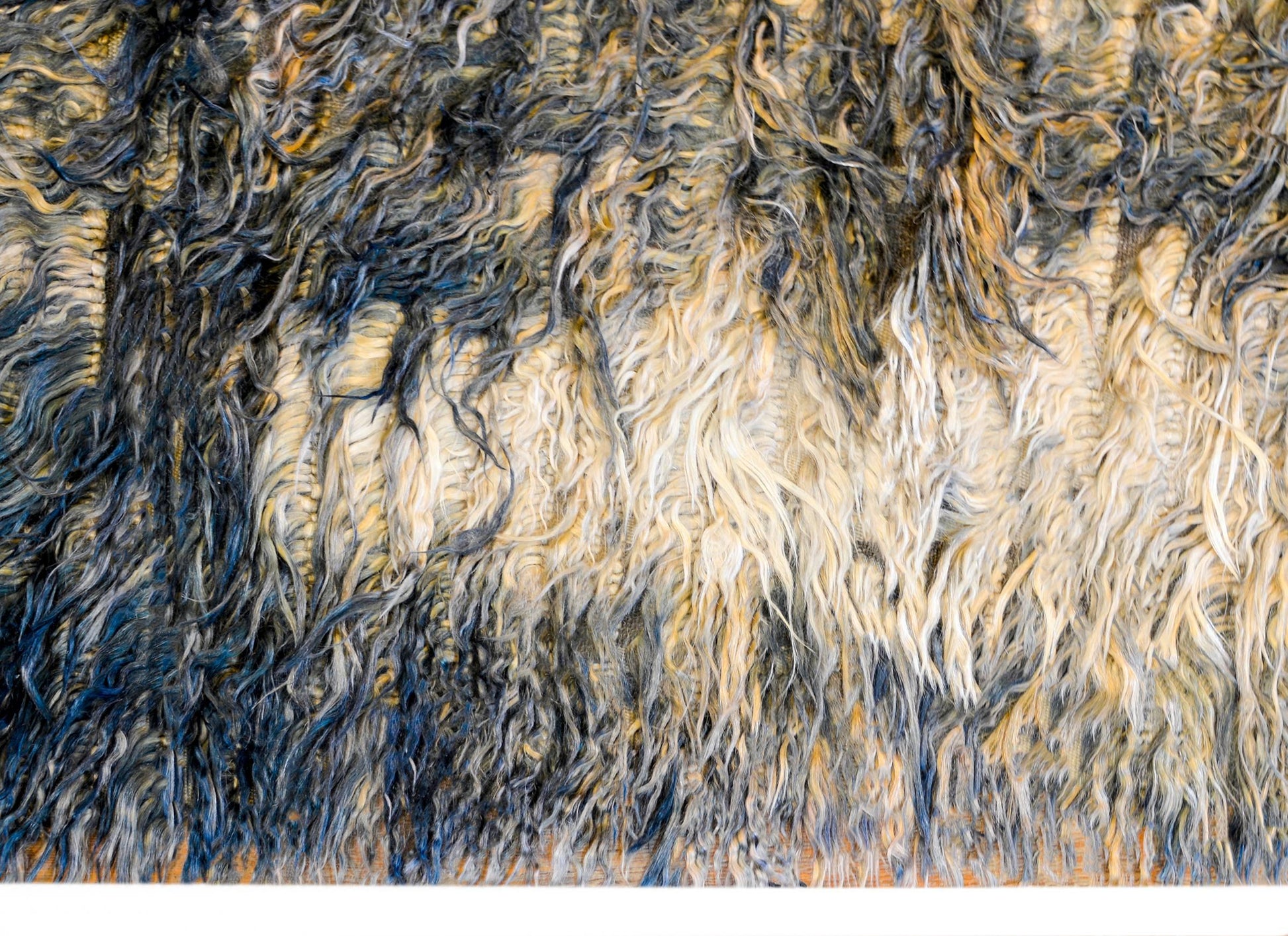 Shaggy Vintage Turkish Tulu Rug For Sale