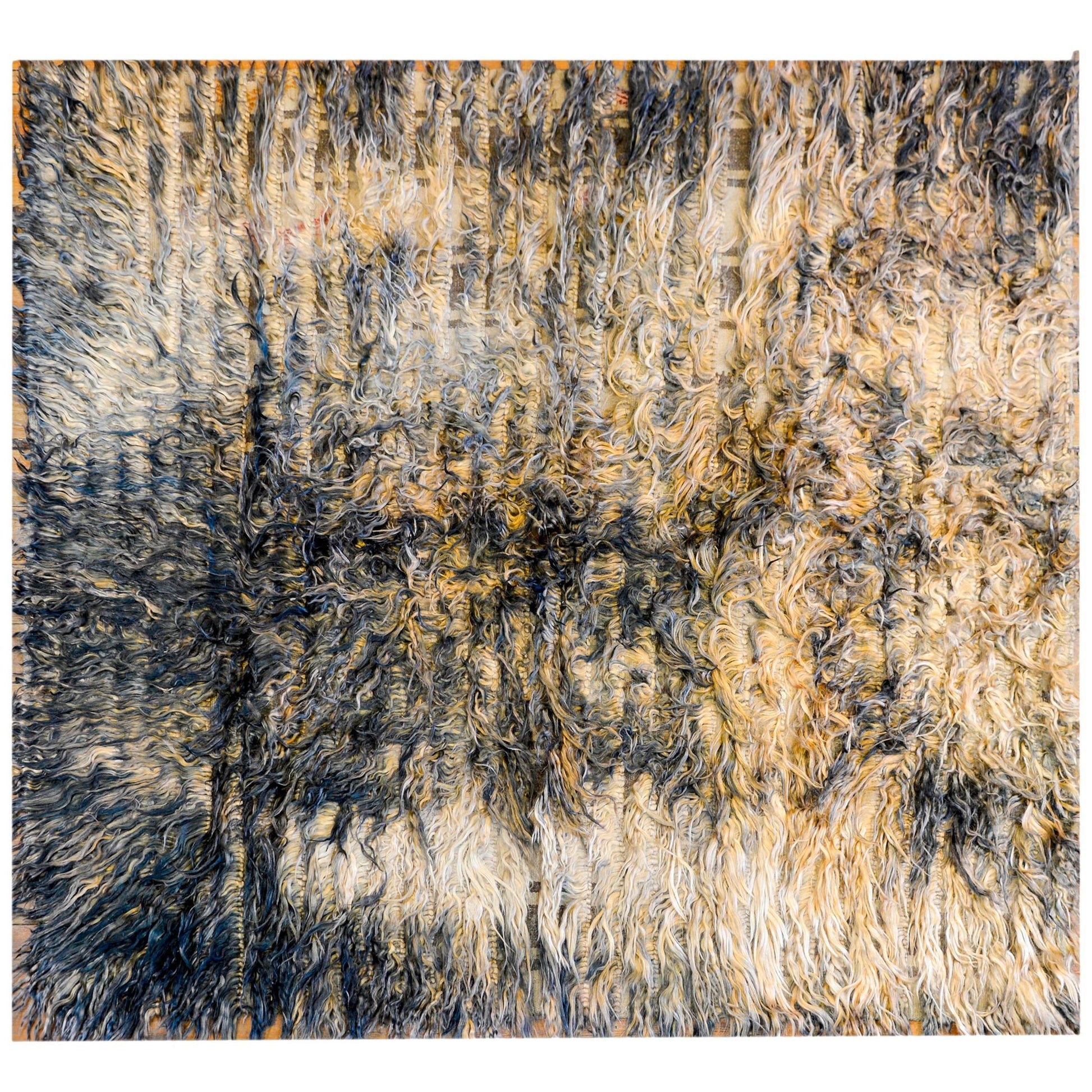 Shaggy Vintage Turkish Tulu Rug For Sale