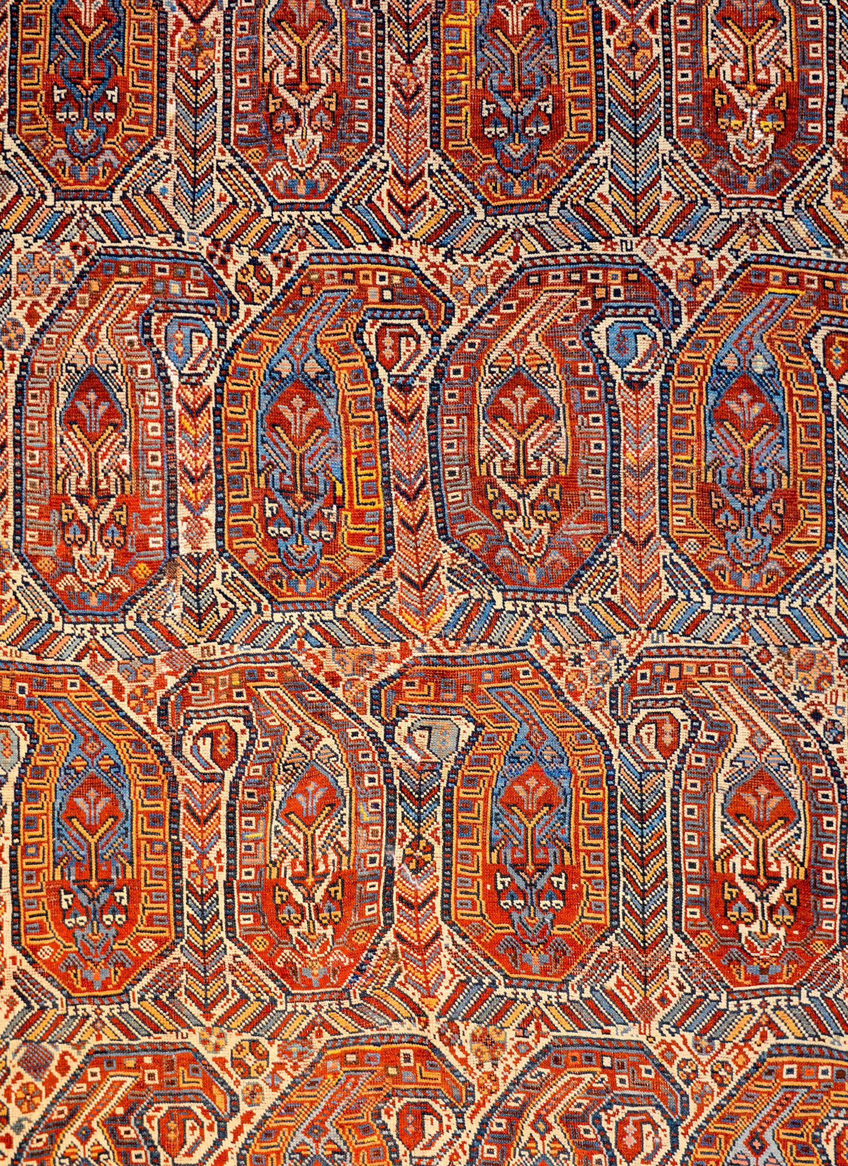 Unbelievable Early 20th Century Gashgaei Rug For Sale
