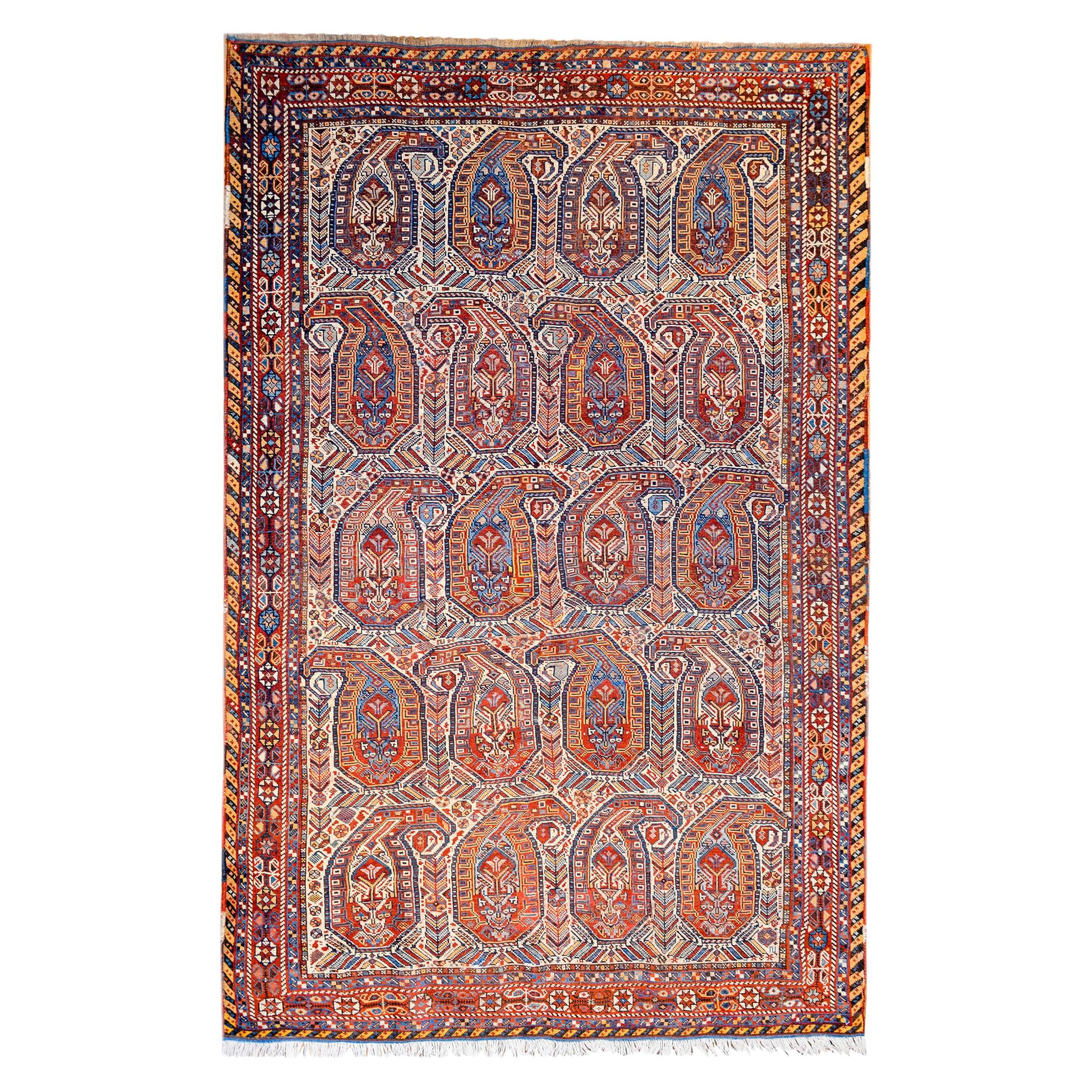 Unbelievable Early 20th Century Gashgaei Rug For Sale