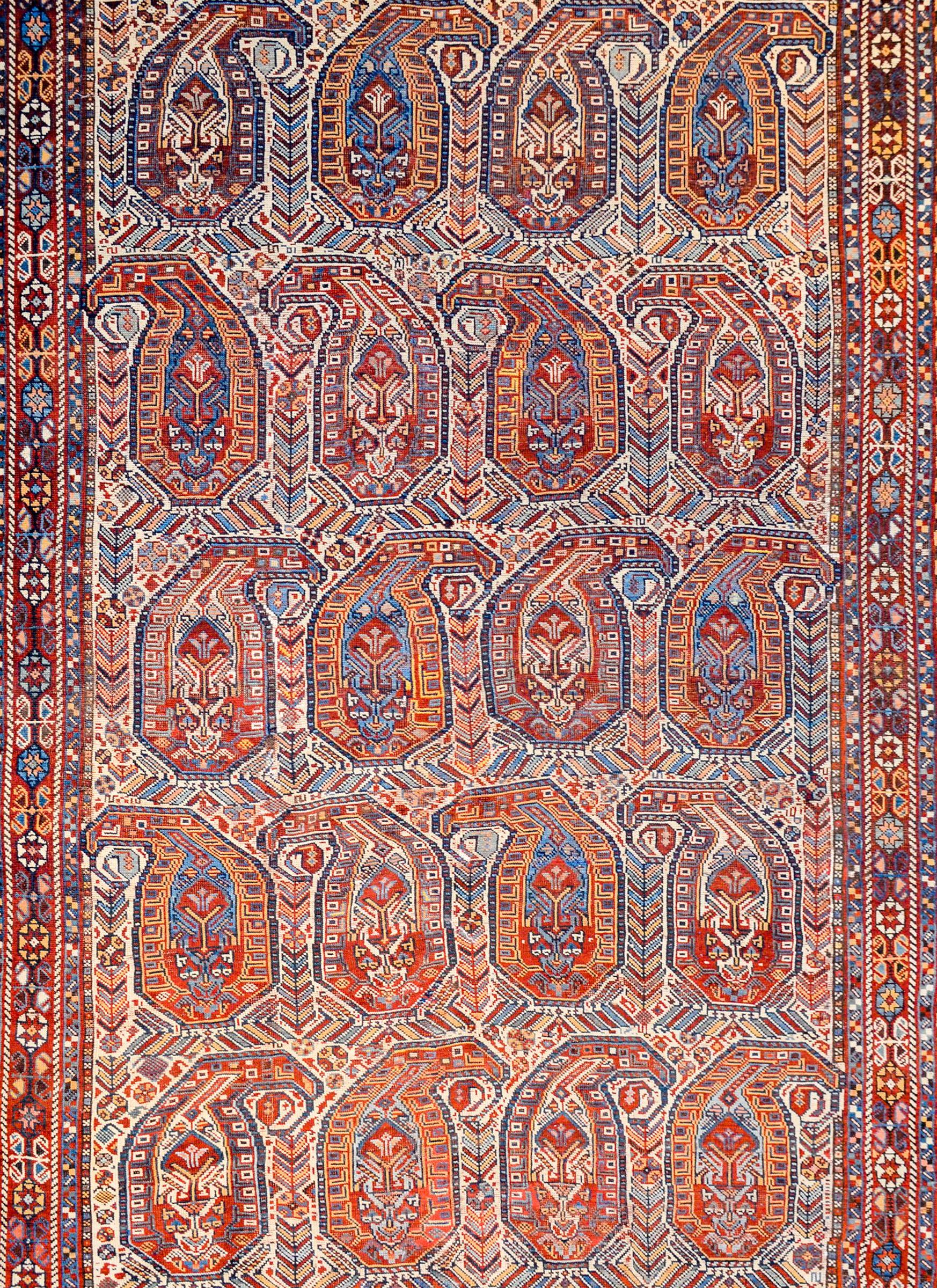 Unbelievable Early 20th Century Gashgaei Rug For Sale
