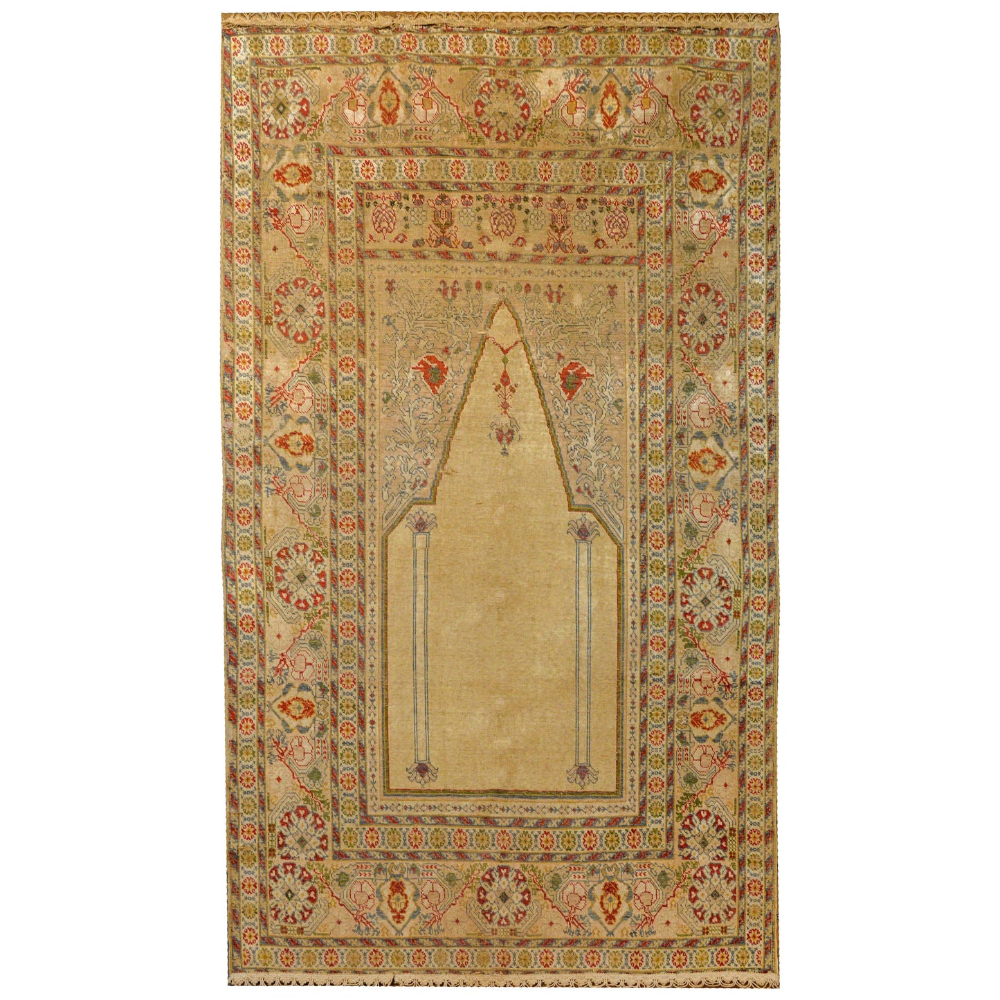 Outstanding Early 20th Century Turkish Silk Prayer Rug For Sale
