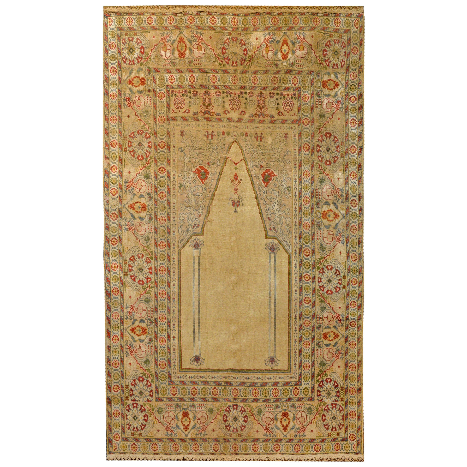 Outstanding Early 20th Century Turkish Silk Prayer Rug For Sale