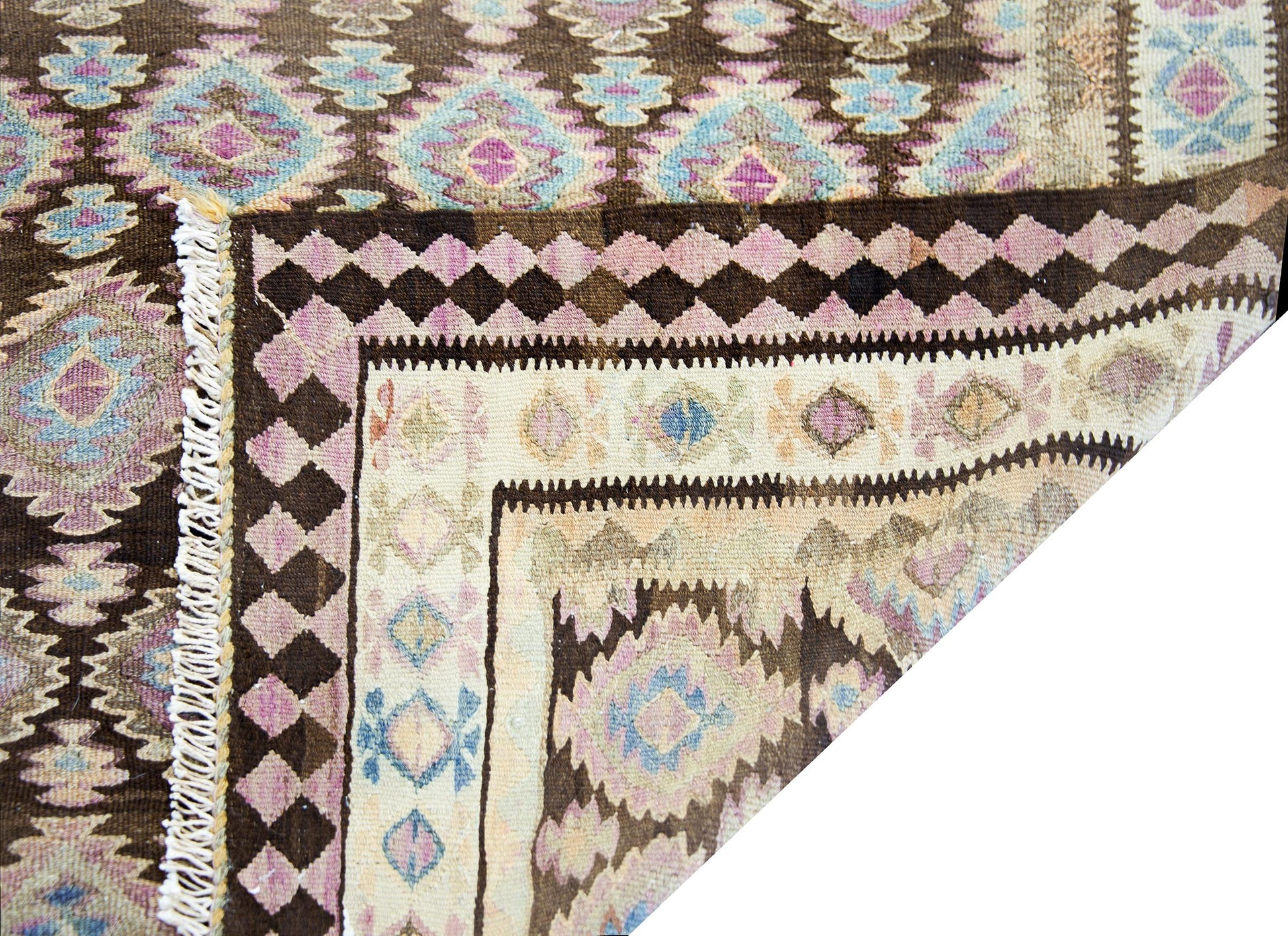 Early 20th Century Persian Qazvin Kilim For Sale
