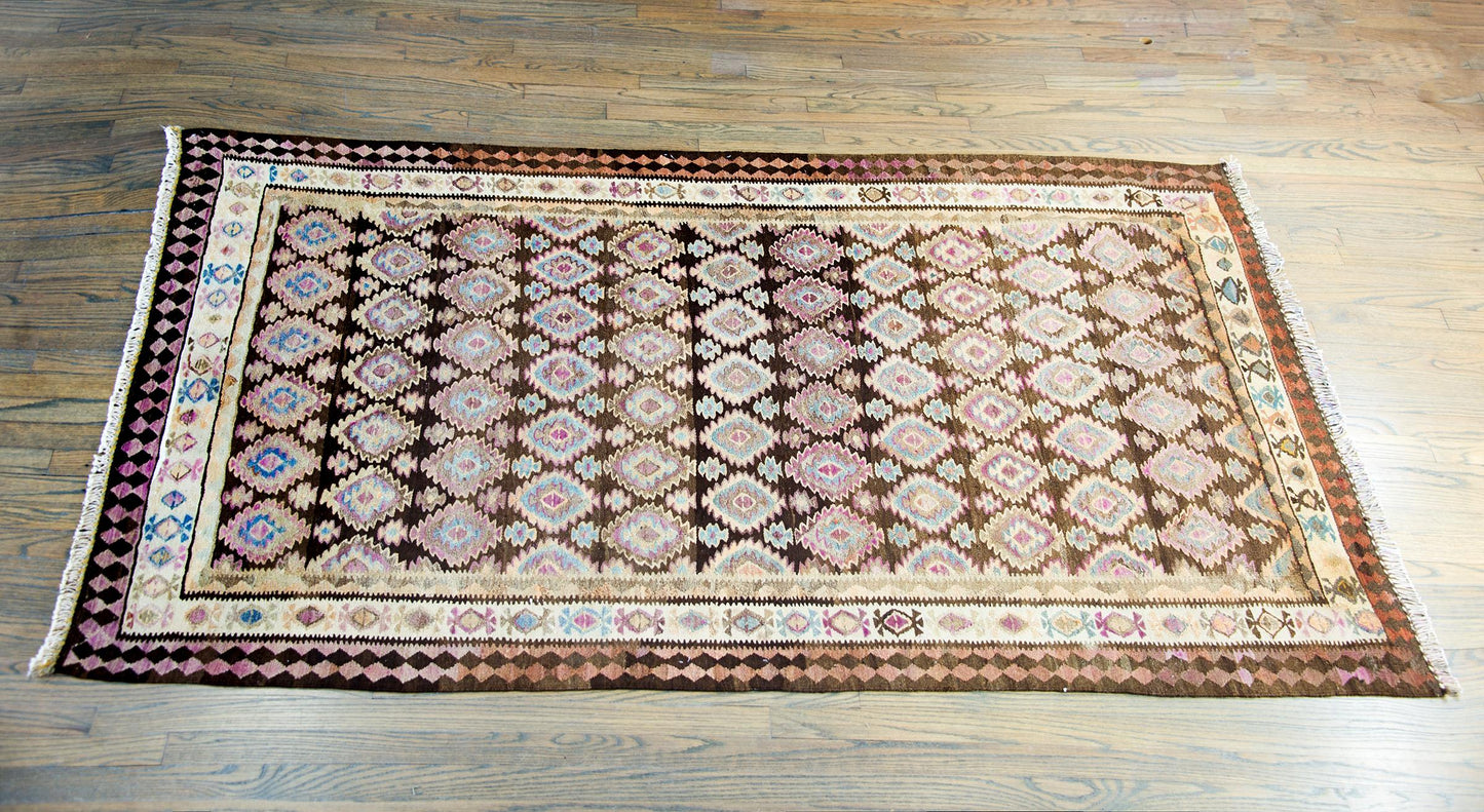 Early 20th Century Persian Qazvin Kilim For Sale