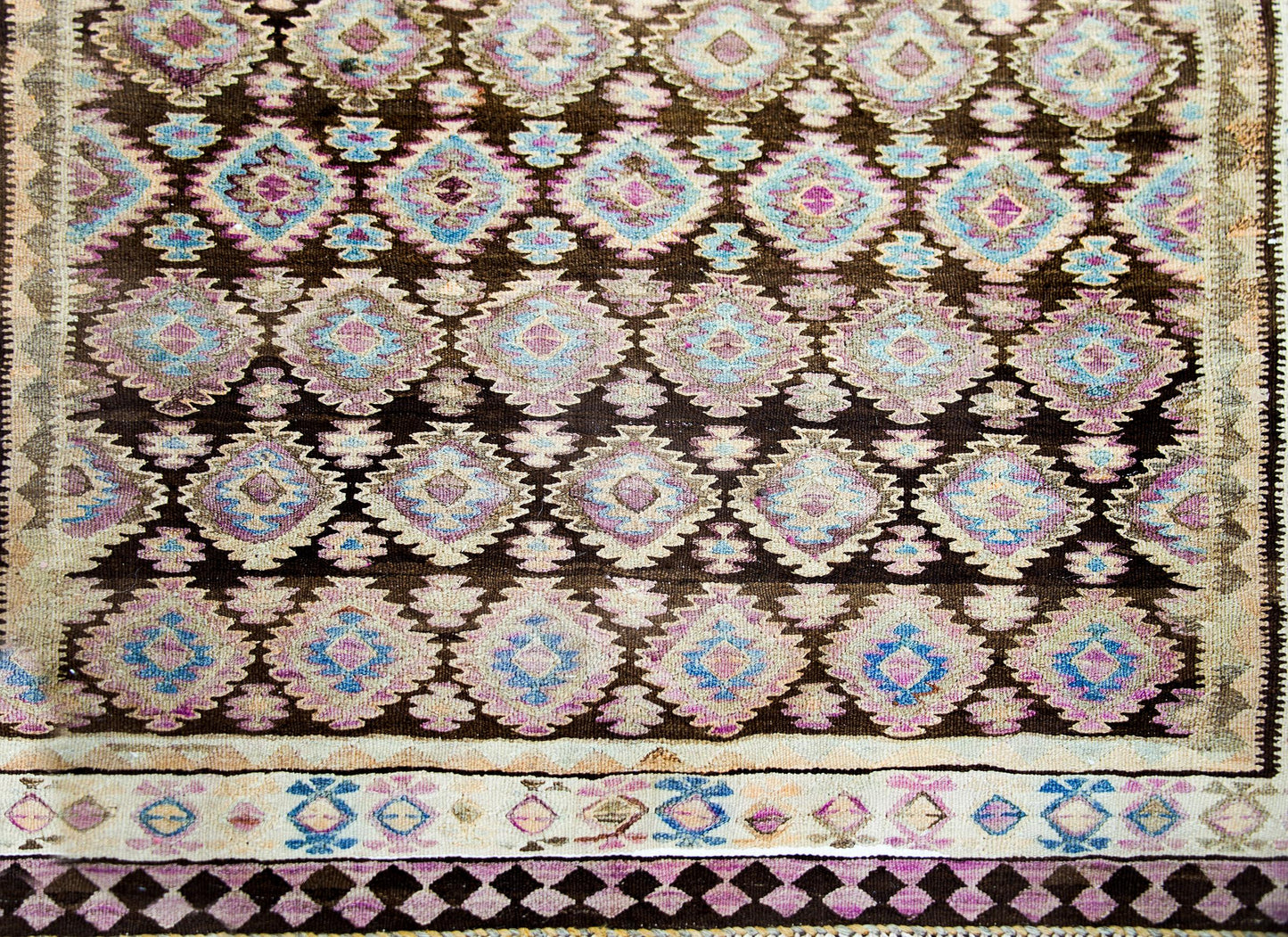 Early 20th Century Persian Qazvin Kilim For Sale