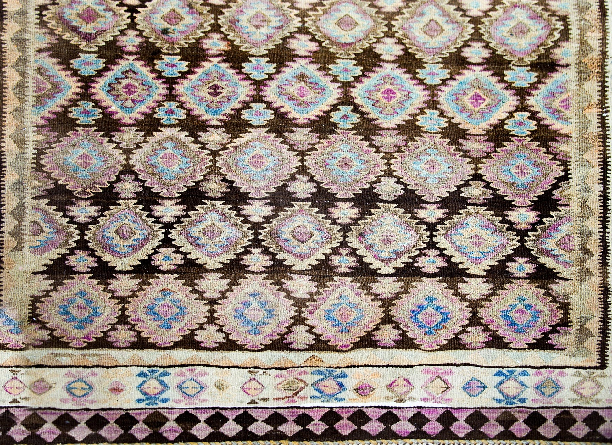 Early 20th Century Persian Qazvin Kilim For Sale