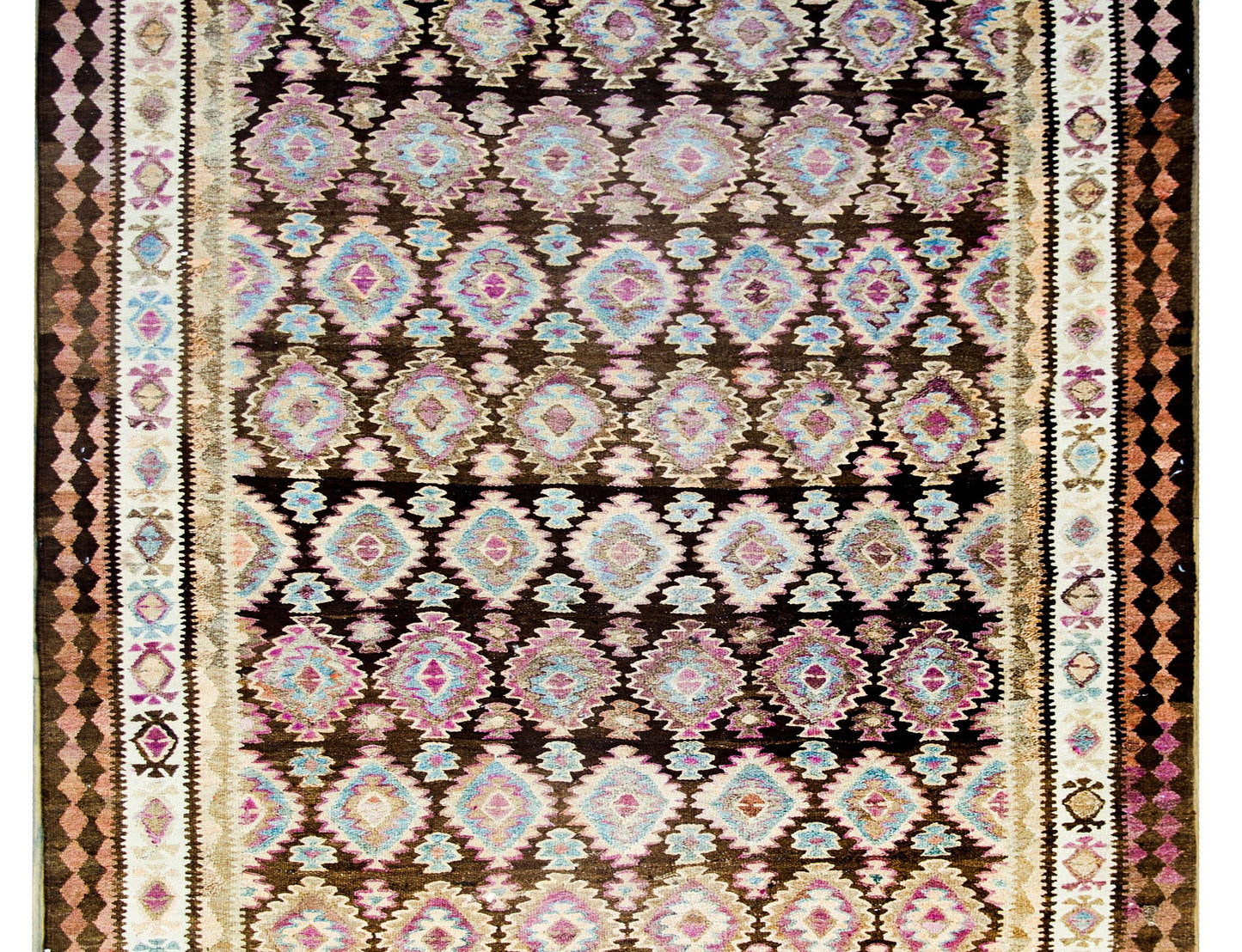 Early 20th Century Persian Qazvin Kilim For Sale