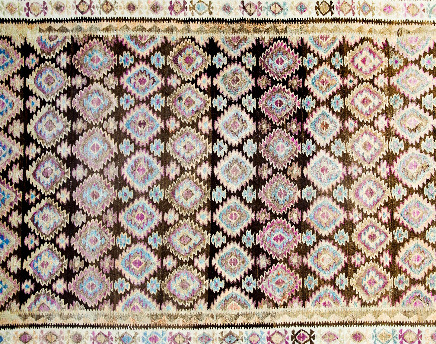 Early 20th Century Persian Qazvin Kilim For Sale