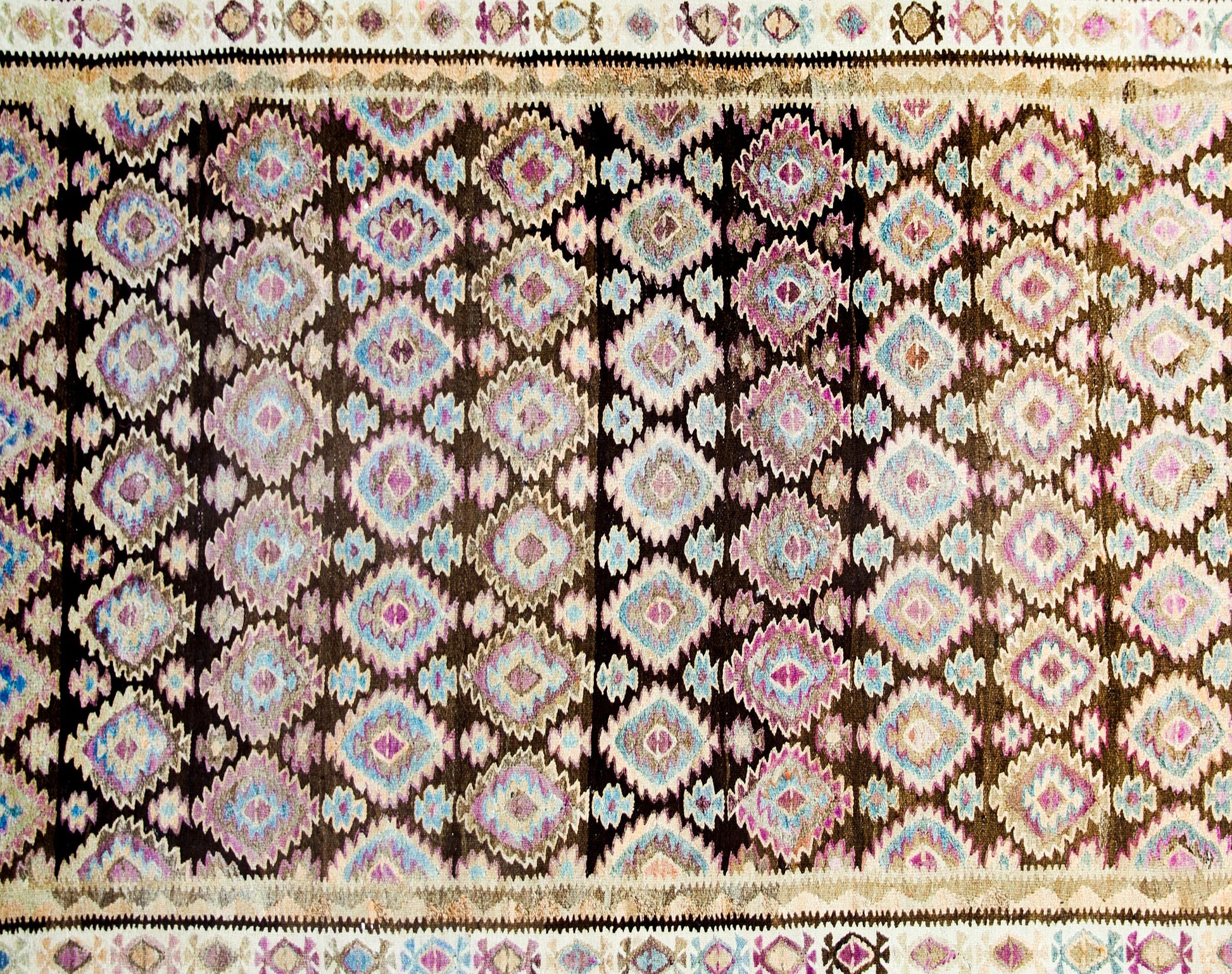 Early 20th Century Persian Qazvin Kilim For Sale