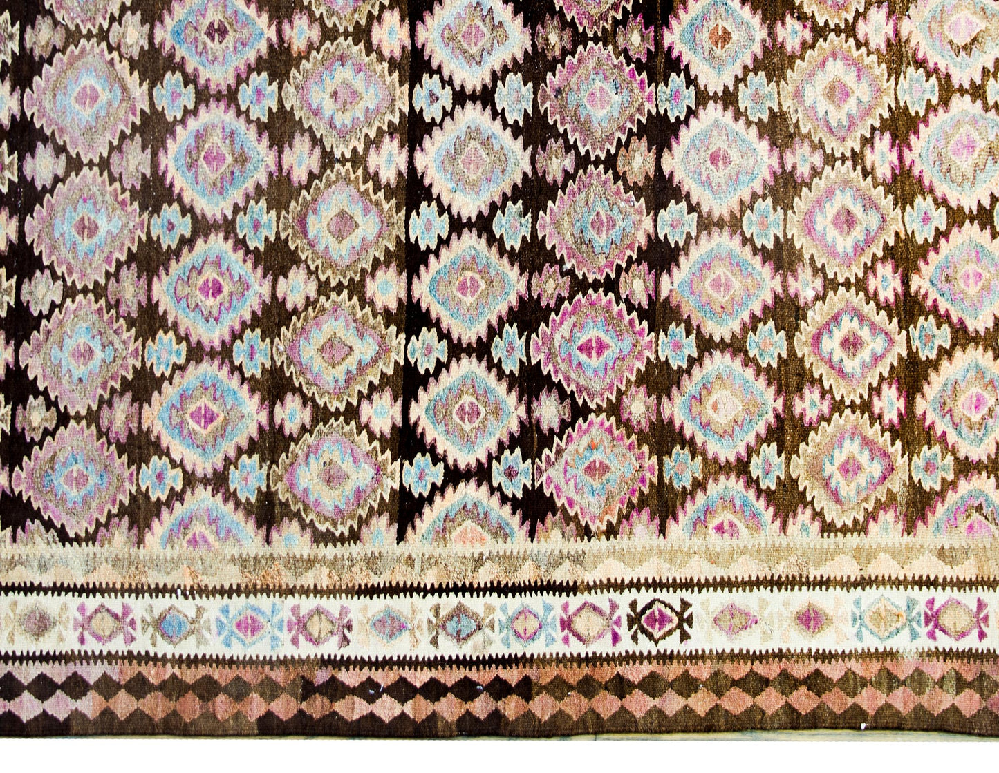 Early 20th Century Persian Qazvin Kilim For Sale