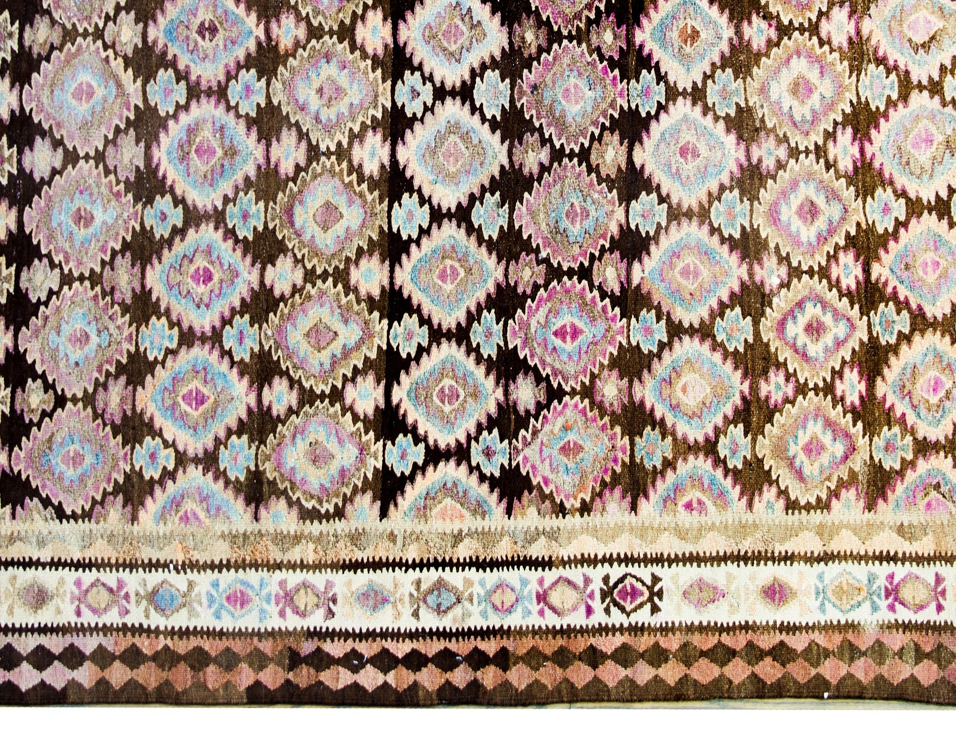 Early 20th Century Persian Qazvin Kilim For Sale