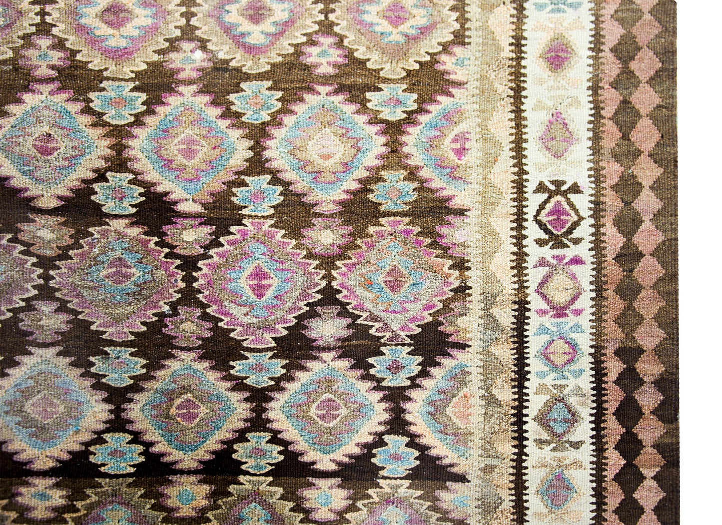 Early 20th Century Persian Qazvin Kilim For Sale