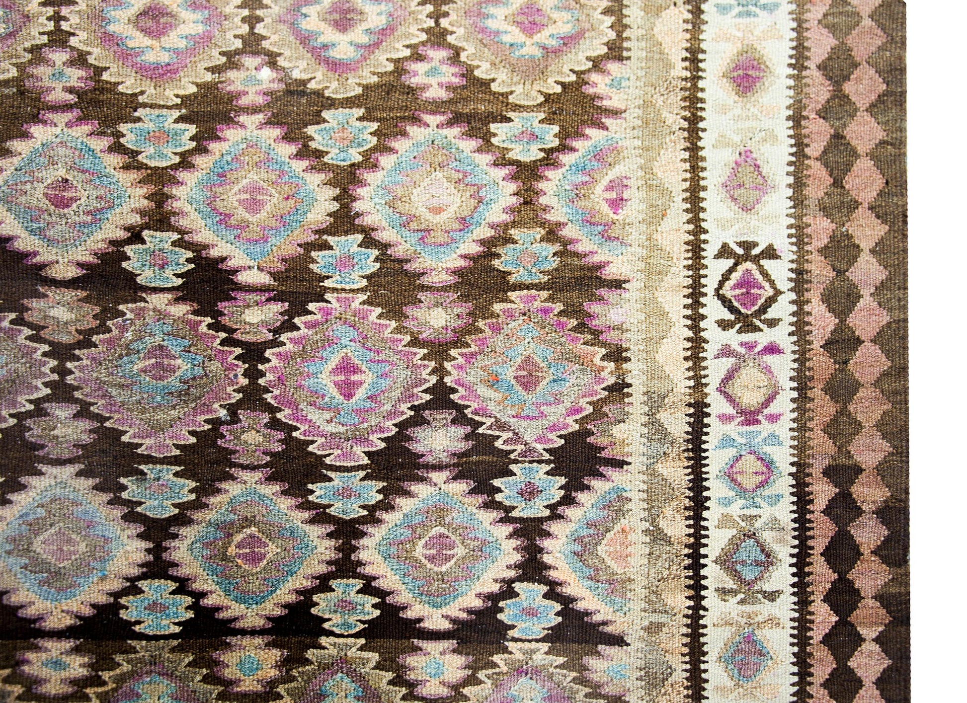Early 20th Century Persian Qazvin Kilim For Sale