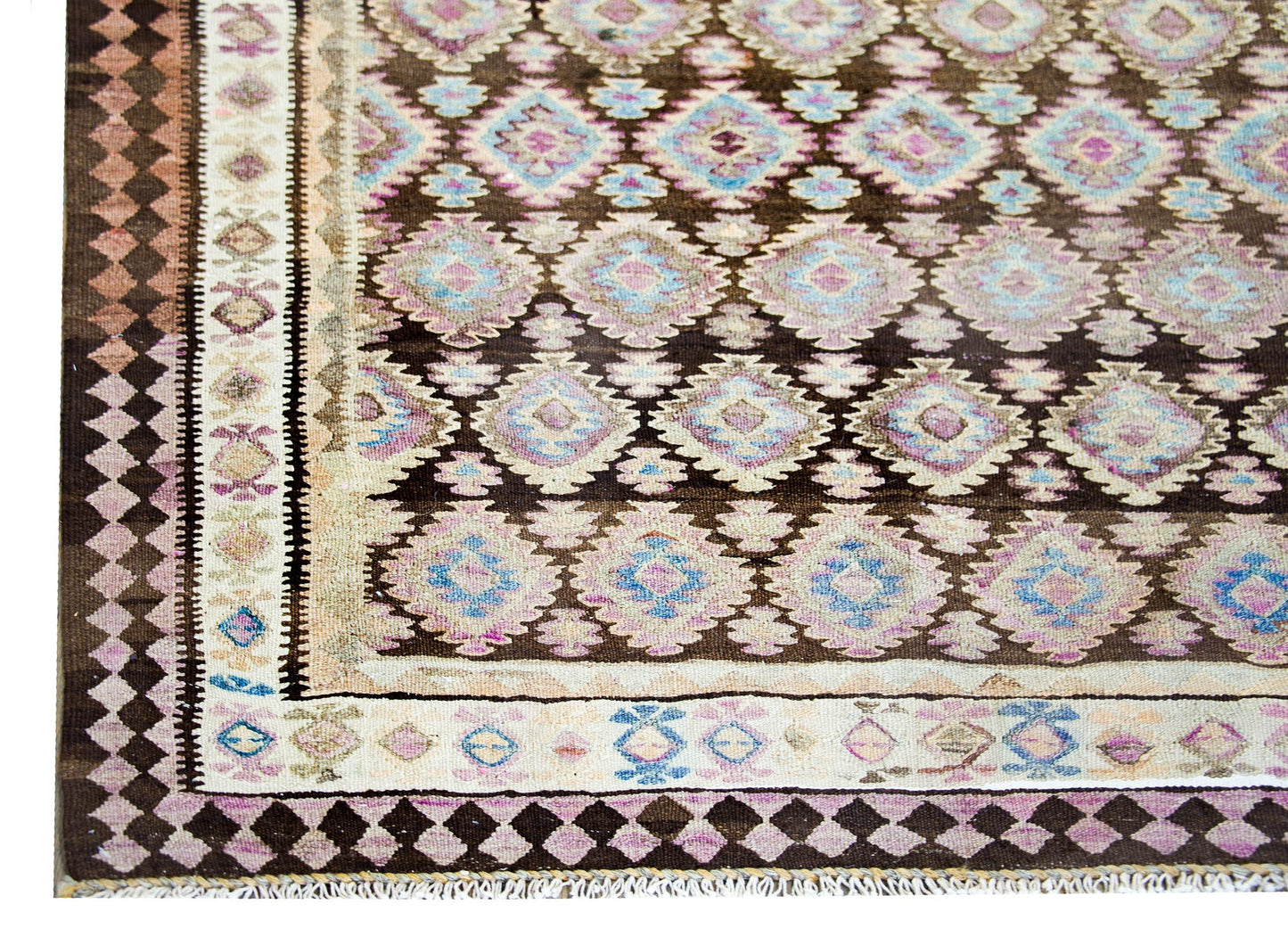 Early 20th Century Persian Qazvin Kilim For Sale