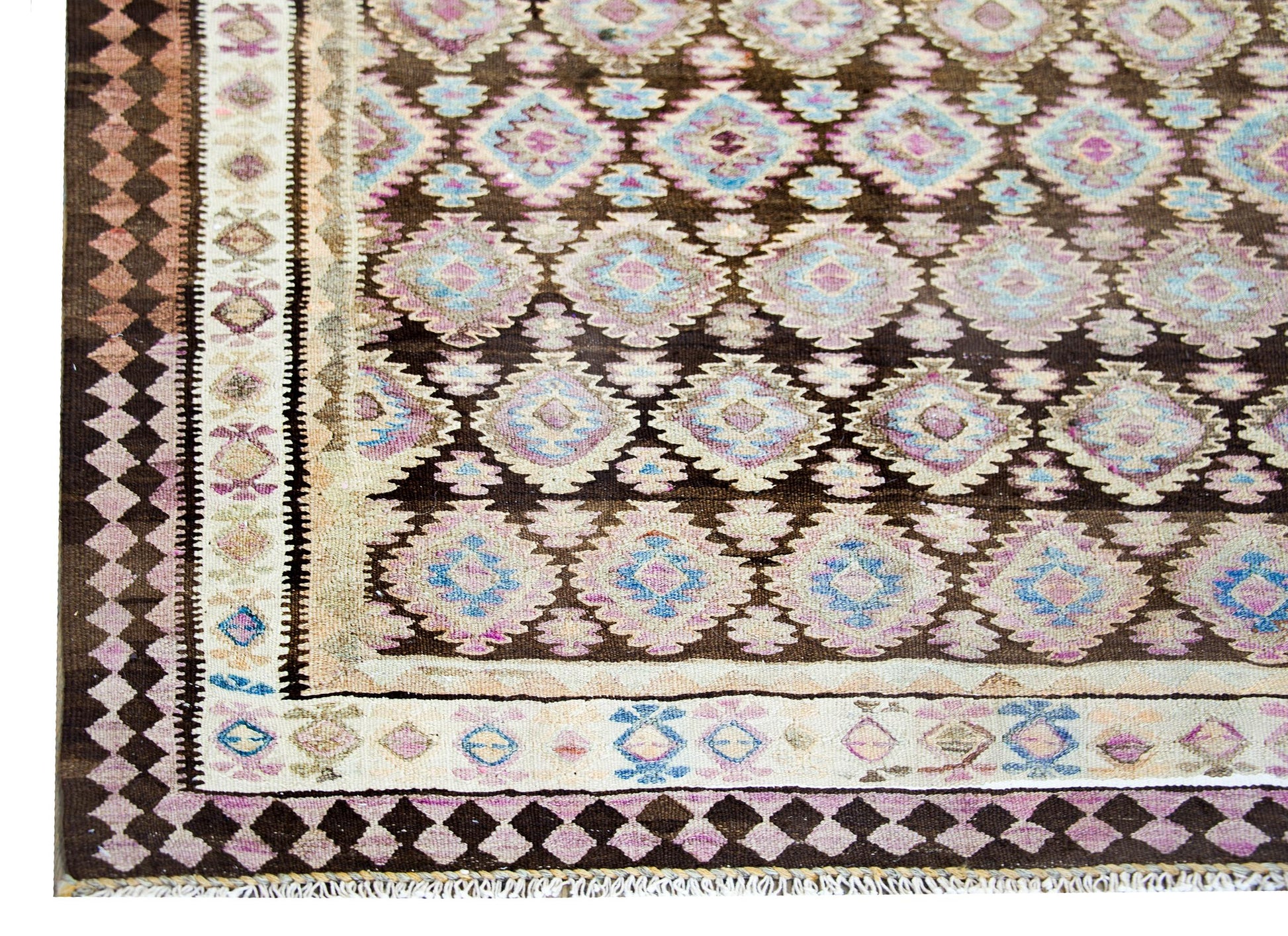 Early 20th Century Persian Qazvin Kilim For Sale