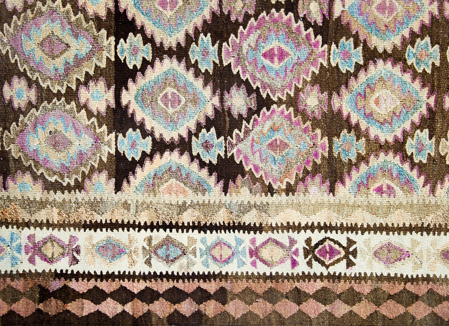 Early 20th Century Persian Qazvin Kilim For Sale