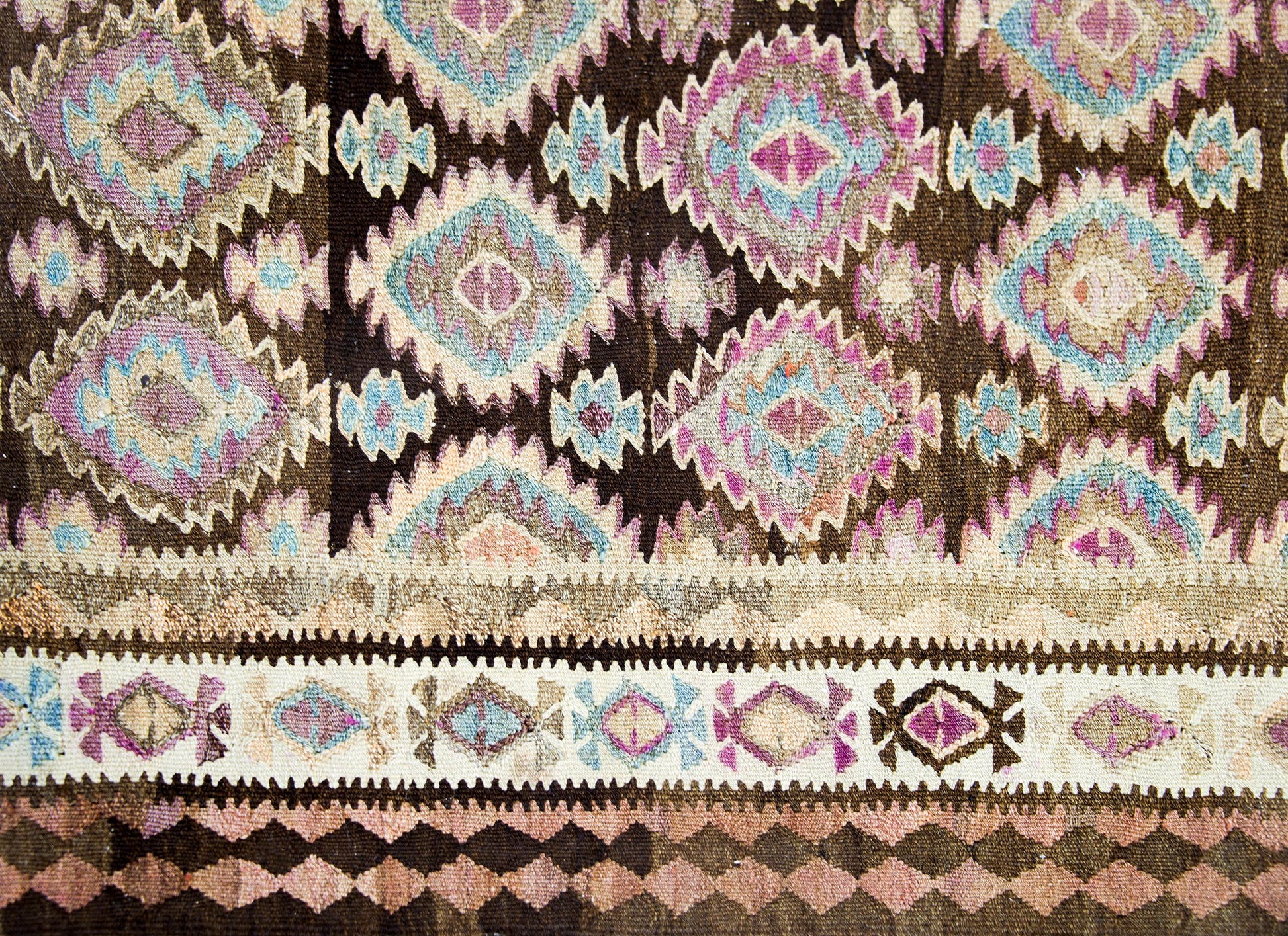 Early 20th Century Persian Qazvin Kilim For Sale