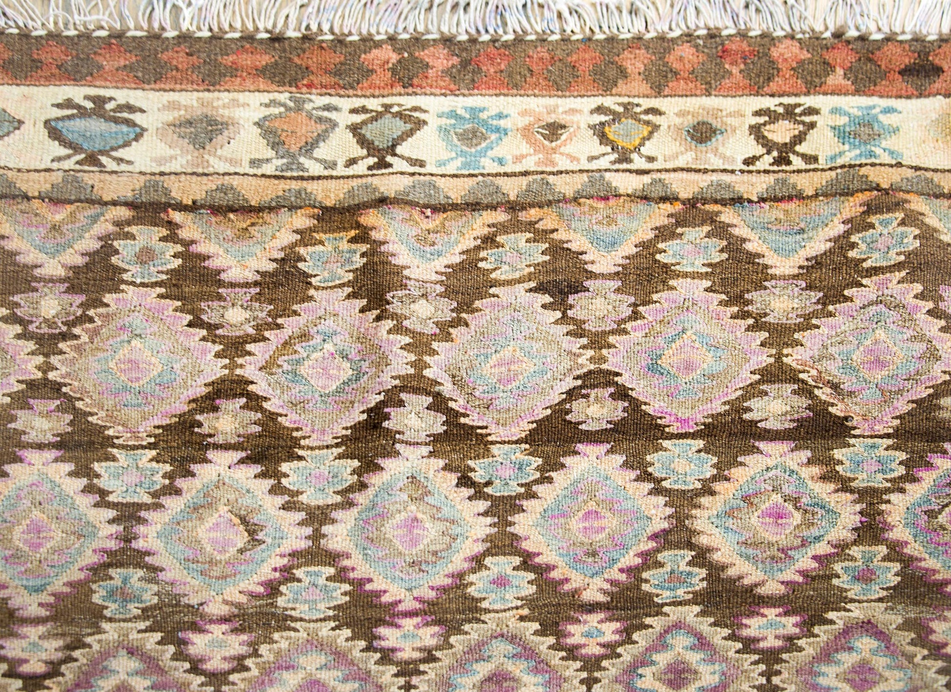 Early 20th Century Persian Qazvin Kilim For Sale